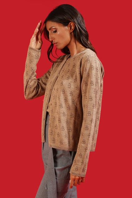 camel colored cardigan