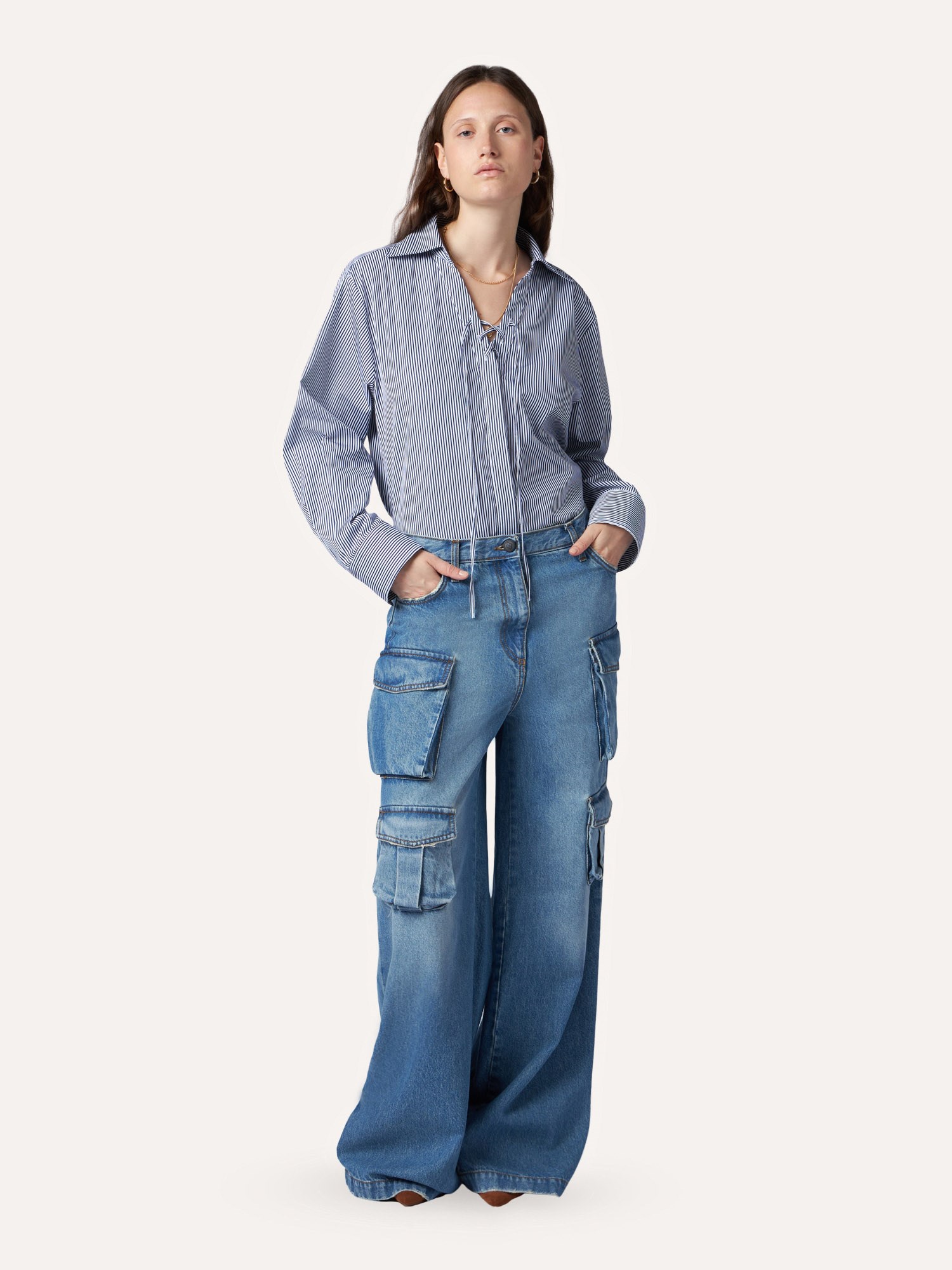 Ballantyne LOW WAIST CARGOS IN DENIM - COD. BLT174 UCTDF 13084