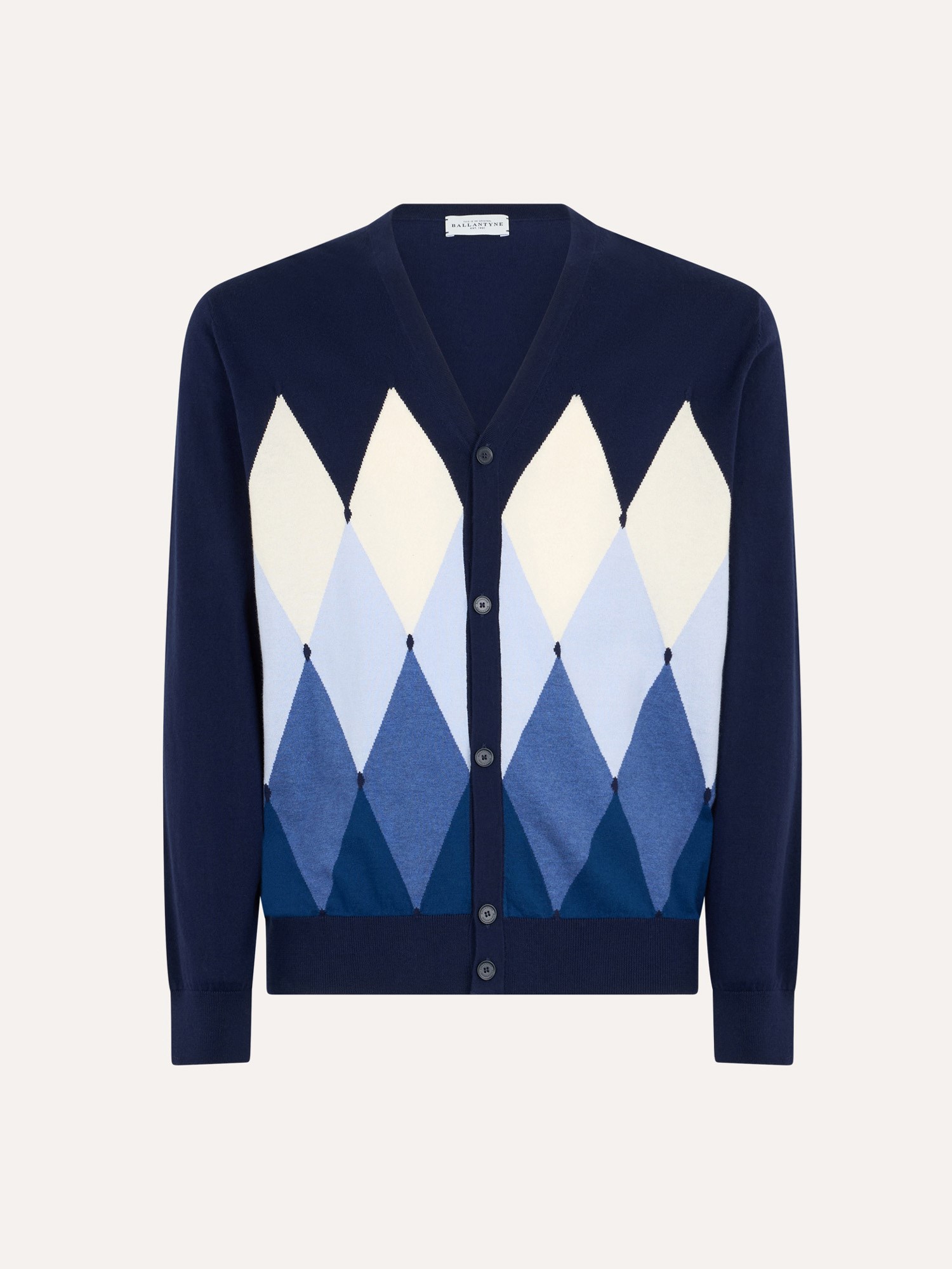 Ballantyne CLASSIC DIAMOND CARDIGAN IN COTTON AND CASHMERE - COD. B2K001 14CA8 93788