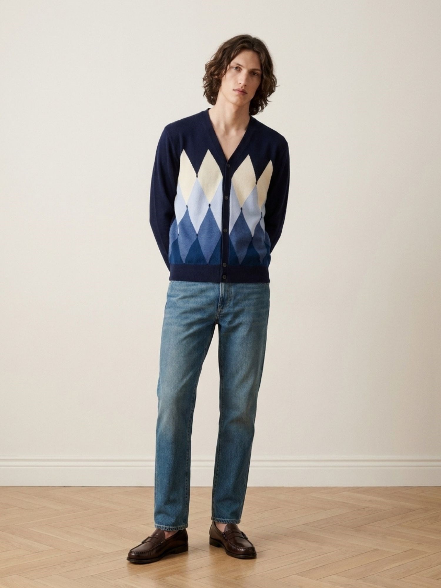 Ballantyne CLASSIC DIAMOND CARDIGAN IN COTTON AND CASHMERE - COD. B2K001 14CA8 93788