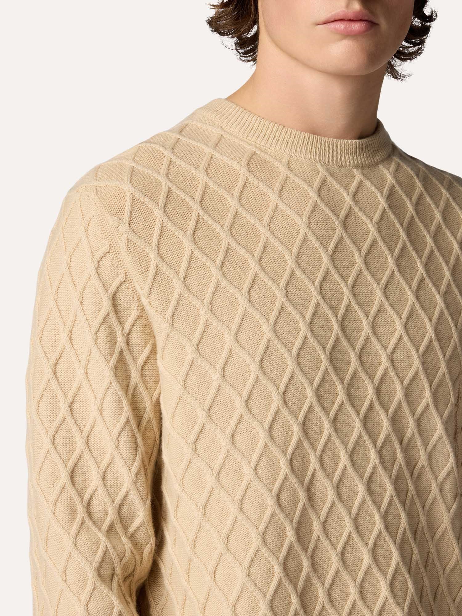 ballantyne CASHMERE CROSS STITCH CREW NECK JUMPER available on