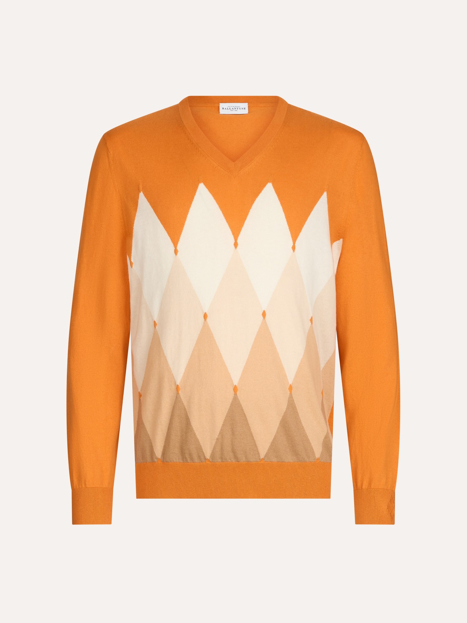 Ballantyne COTTON AND CASHMERE V-NECK DIAMOND JUMPER - COD. B2P001 14CA8 91525