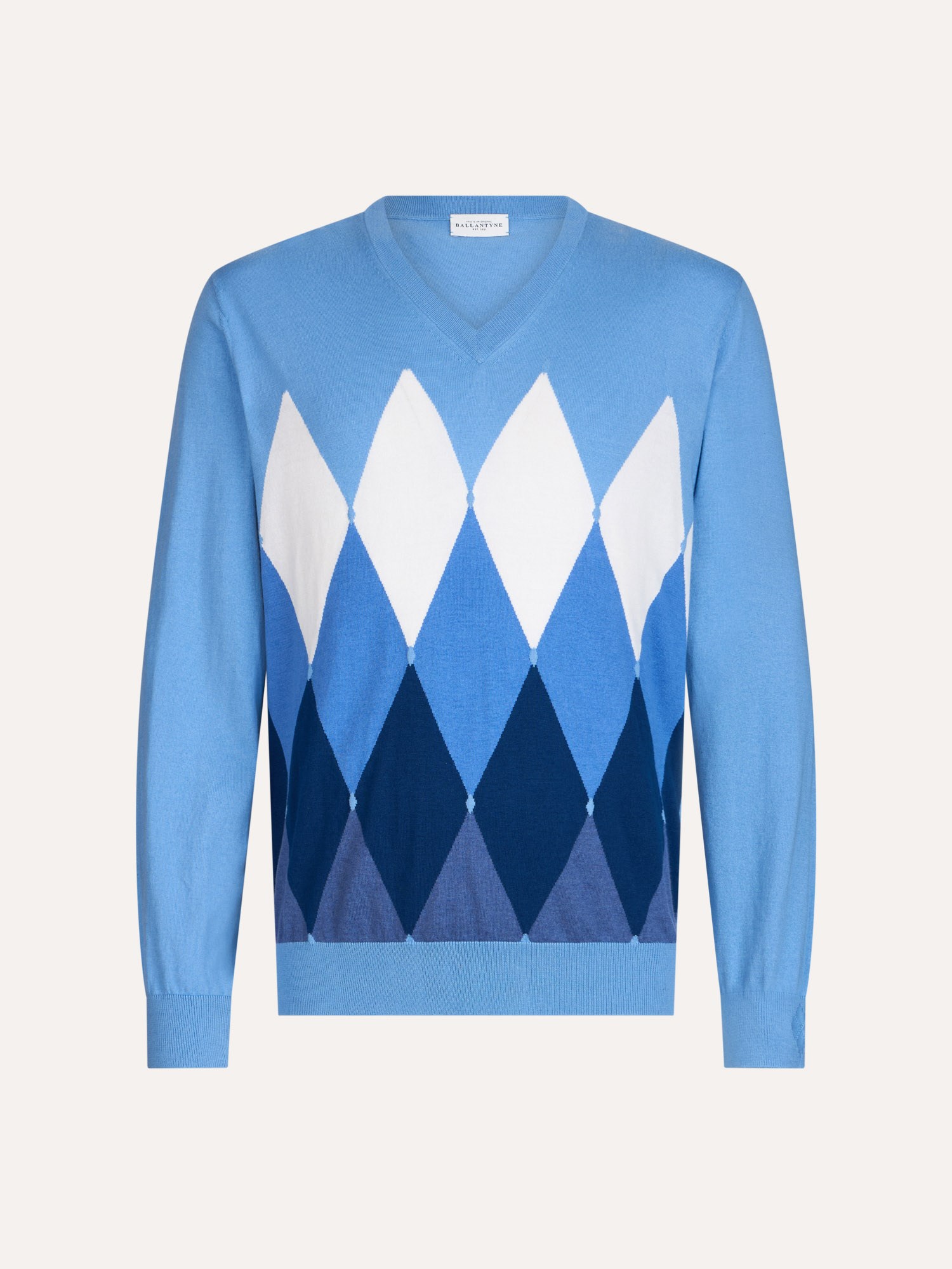Ballantyne COTTON AND CASHMERE V-NECK WITH DIAMOND PATTERN - COD. B2P001 14CA8 93116