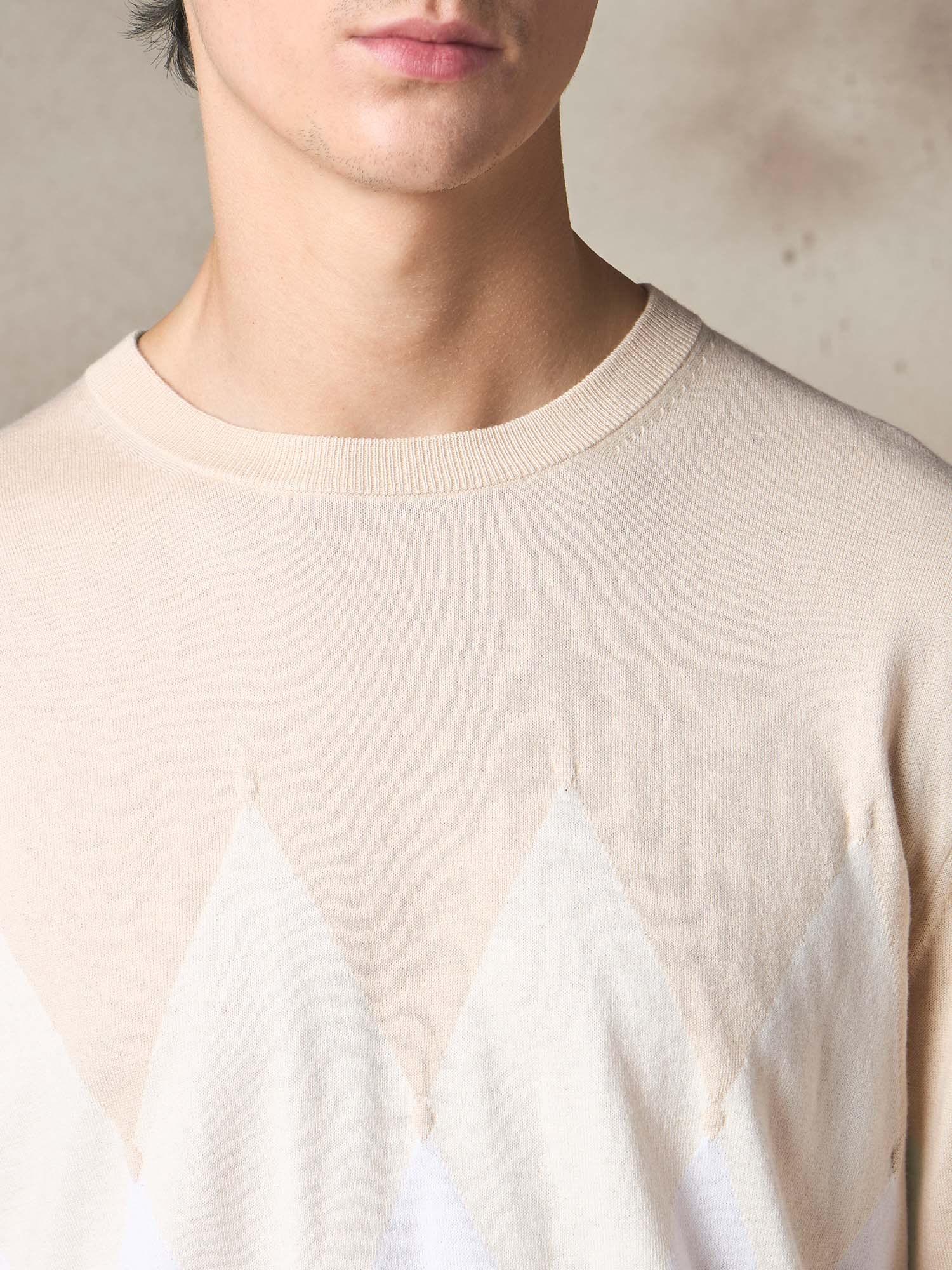 Ballantyne R NECK JUMPER WITH DIAMOND PATTERN - COD. B2P000 14CA8 94144