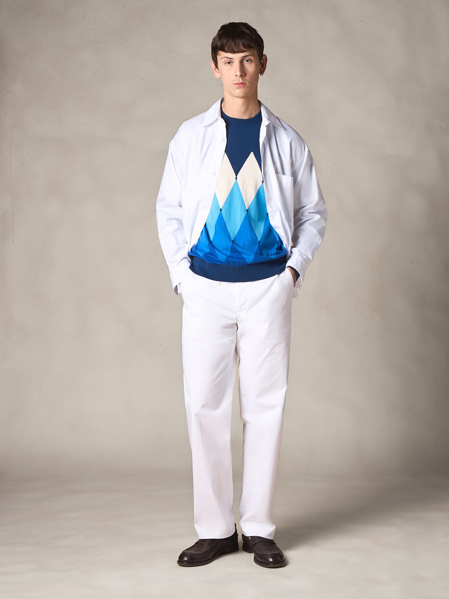 Ballantyne ROMBO CLASSICO GIROCOLLO IN COTONE E CASHMERE - COD. B2P000 14CA8 93885