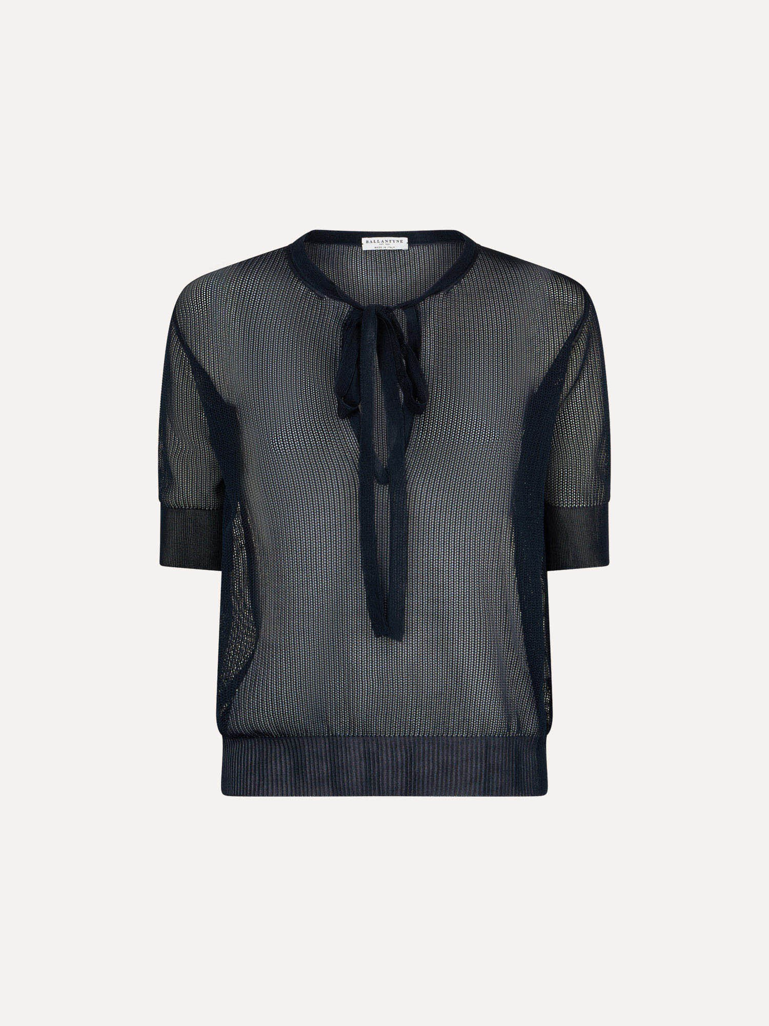 Ballantyne MESH T-SHIRT WITH TIE-NECK - COD. B1W164 14V65 13507