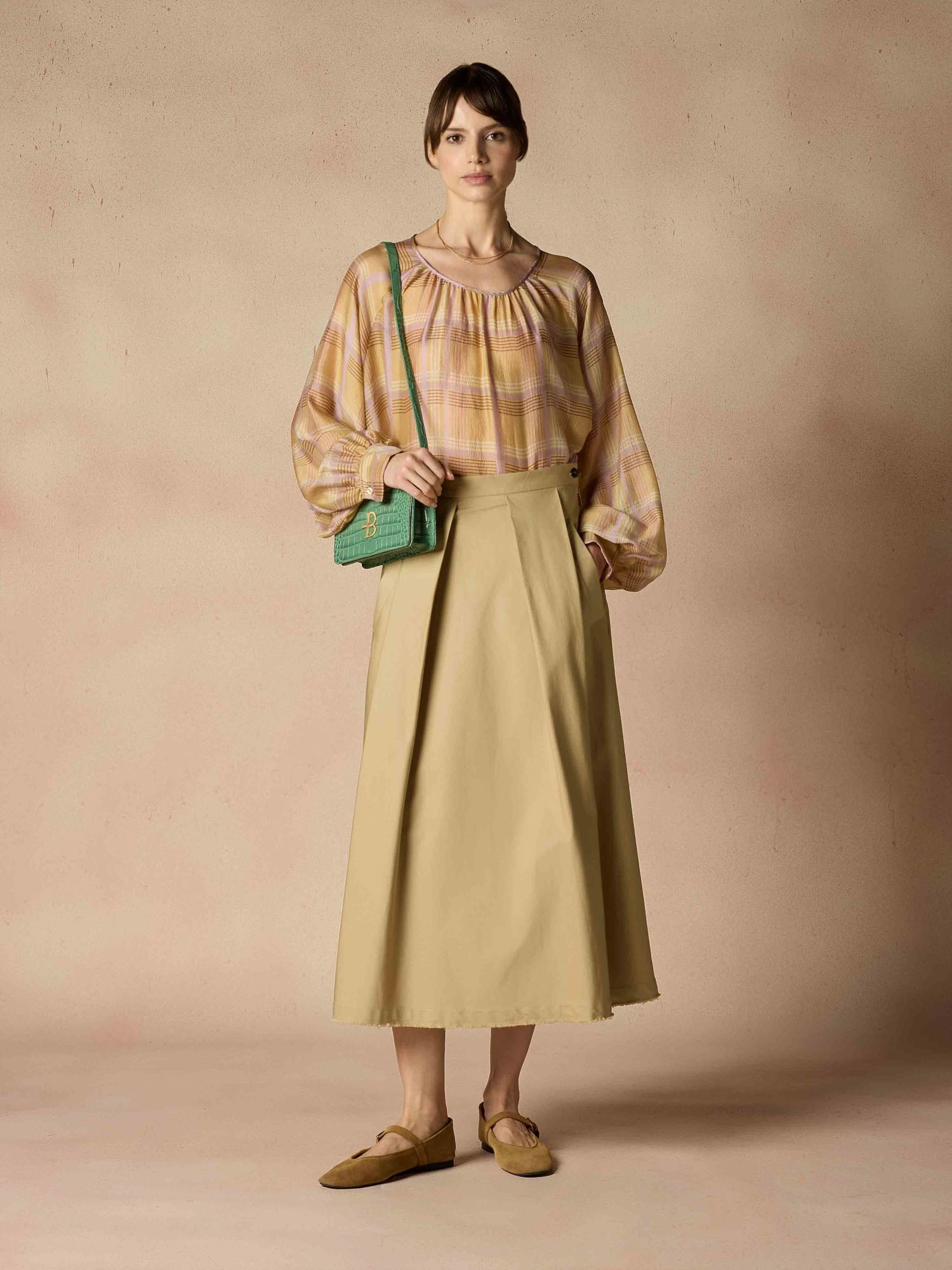 Ballantyne COTTON GABARDINE MIDI SKIRT - COD. BLG170 UCETF 14043