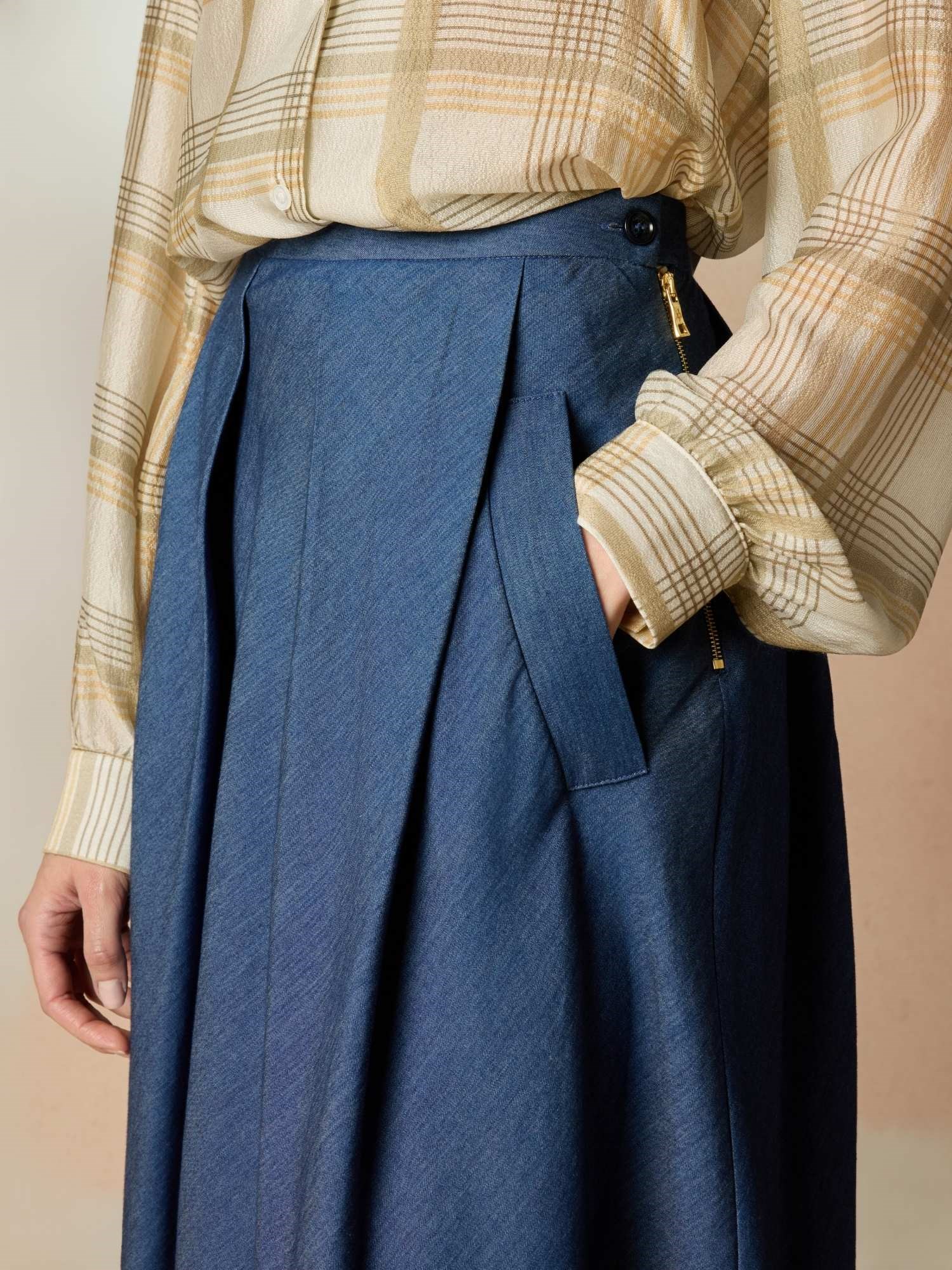 Ballantyne LIGHTWEIGHT COTTON DENIM MIDI SKIRT - COD. BLG170 UCTEL 13748