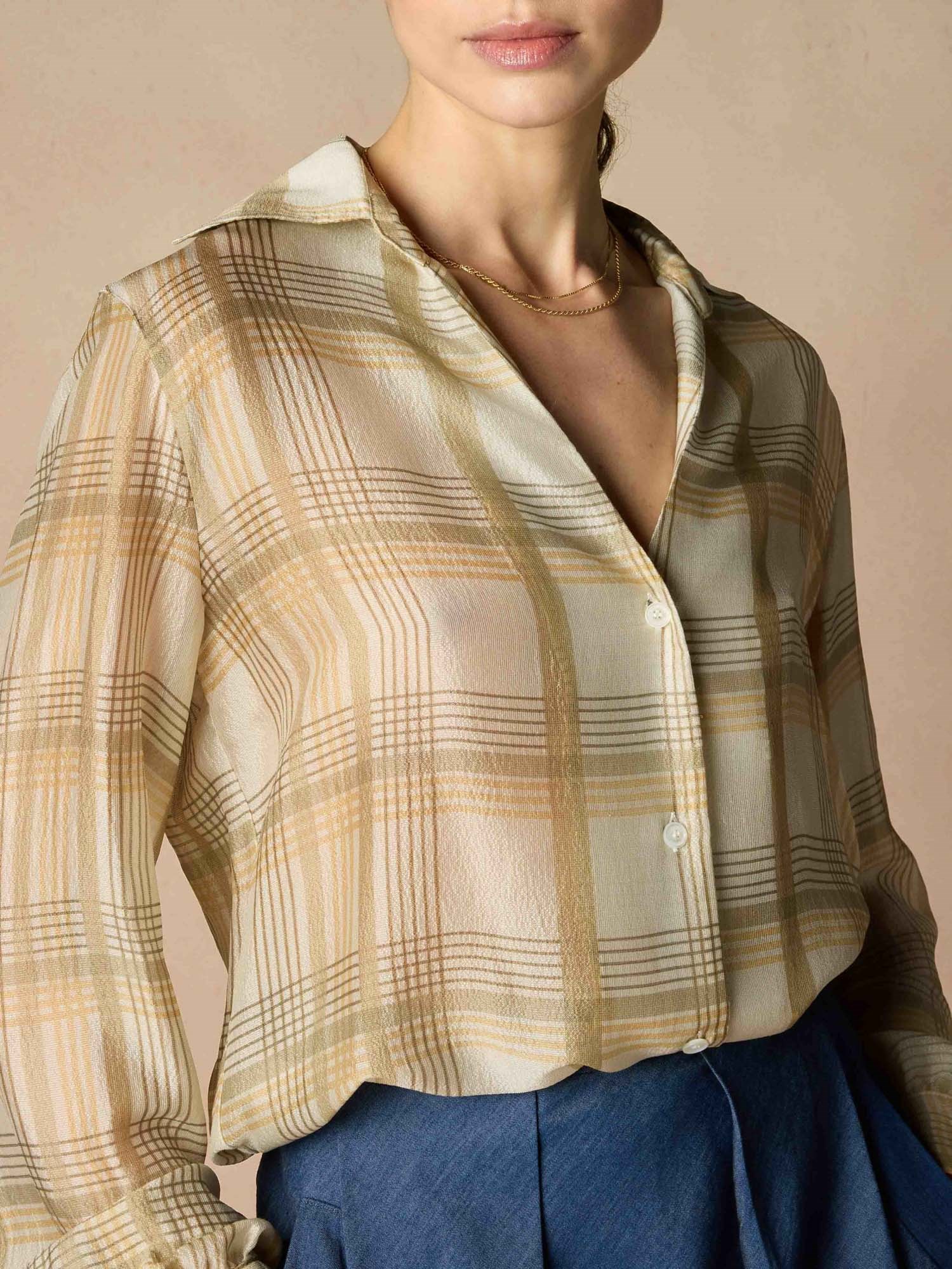 Ballantyne EXCLUSIVE CHECK DESIGN SILK SHIRT - COD. BLH199 SSI85 72529