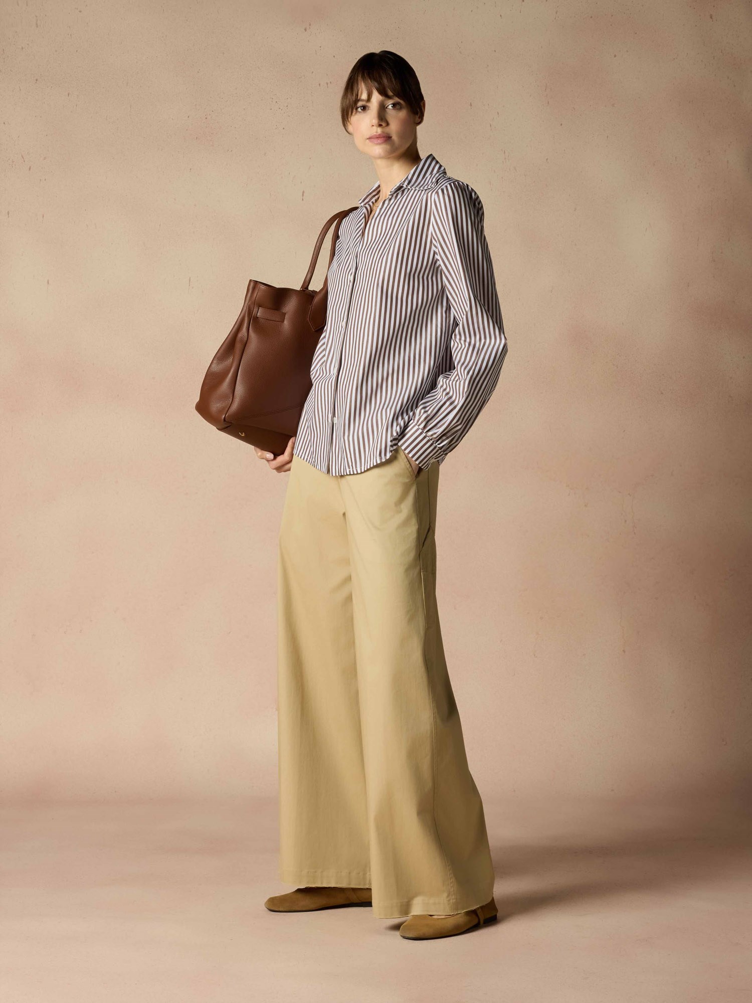 Ballantyne CLASSIC WHITE AND BROWN STRIPED SHIRT - COD. BLH199 RCT03 78021
