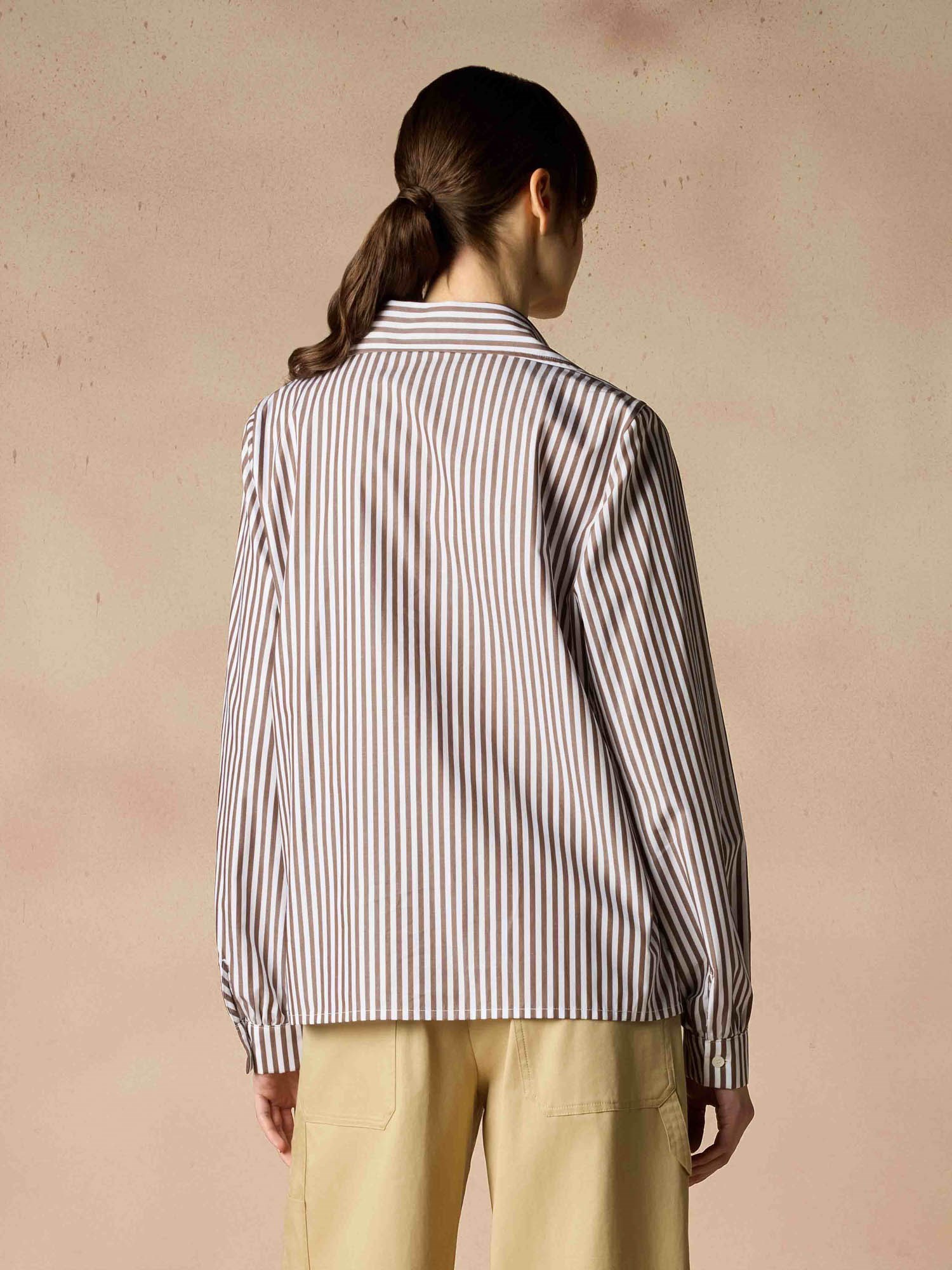 Ballantyne CLASSIC WHITE AND BROWN STRIPED SHIRT - COD. BLH199 RCT03 78021