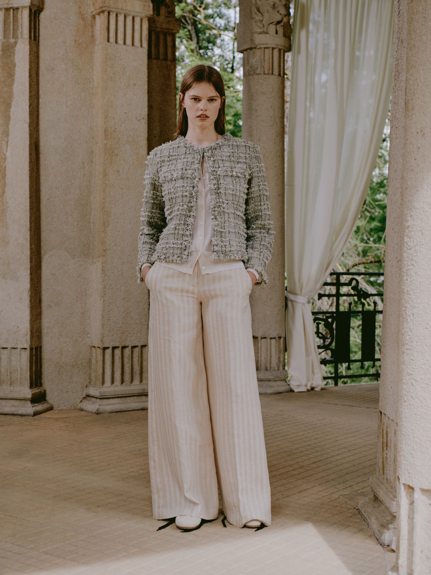 Ballantyne 100% LINEN PINSTRIPE TAILORED TROUSERS - COD. BLT146 RLI00 10137