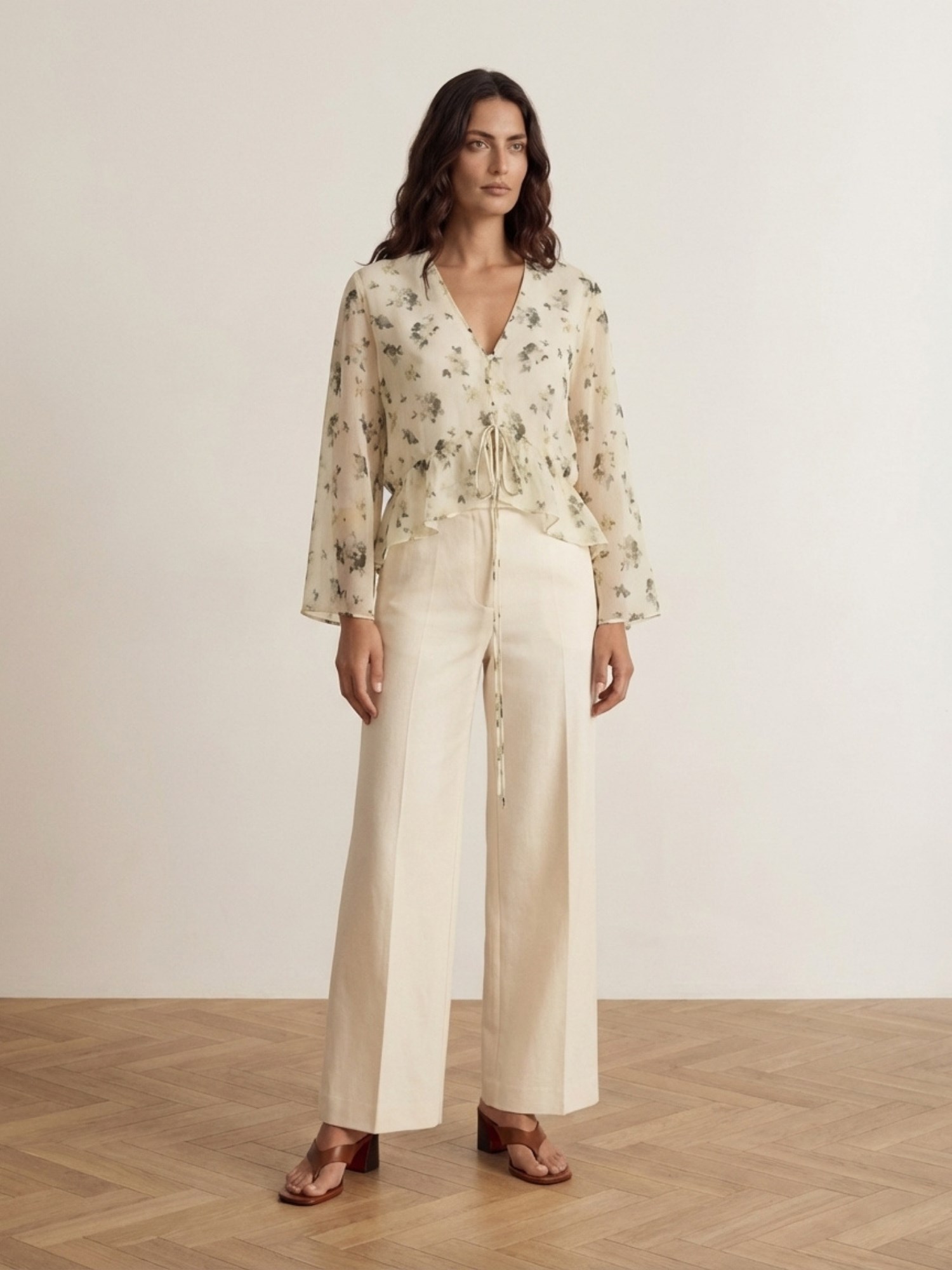 Ballantyne PALAZZO TROUSERS IN SILK AND LINEN - COD. BLT146 USR18 10142