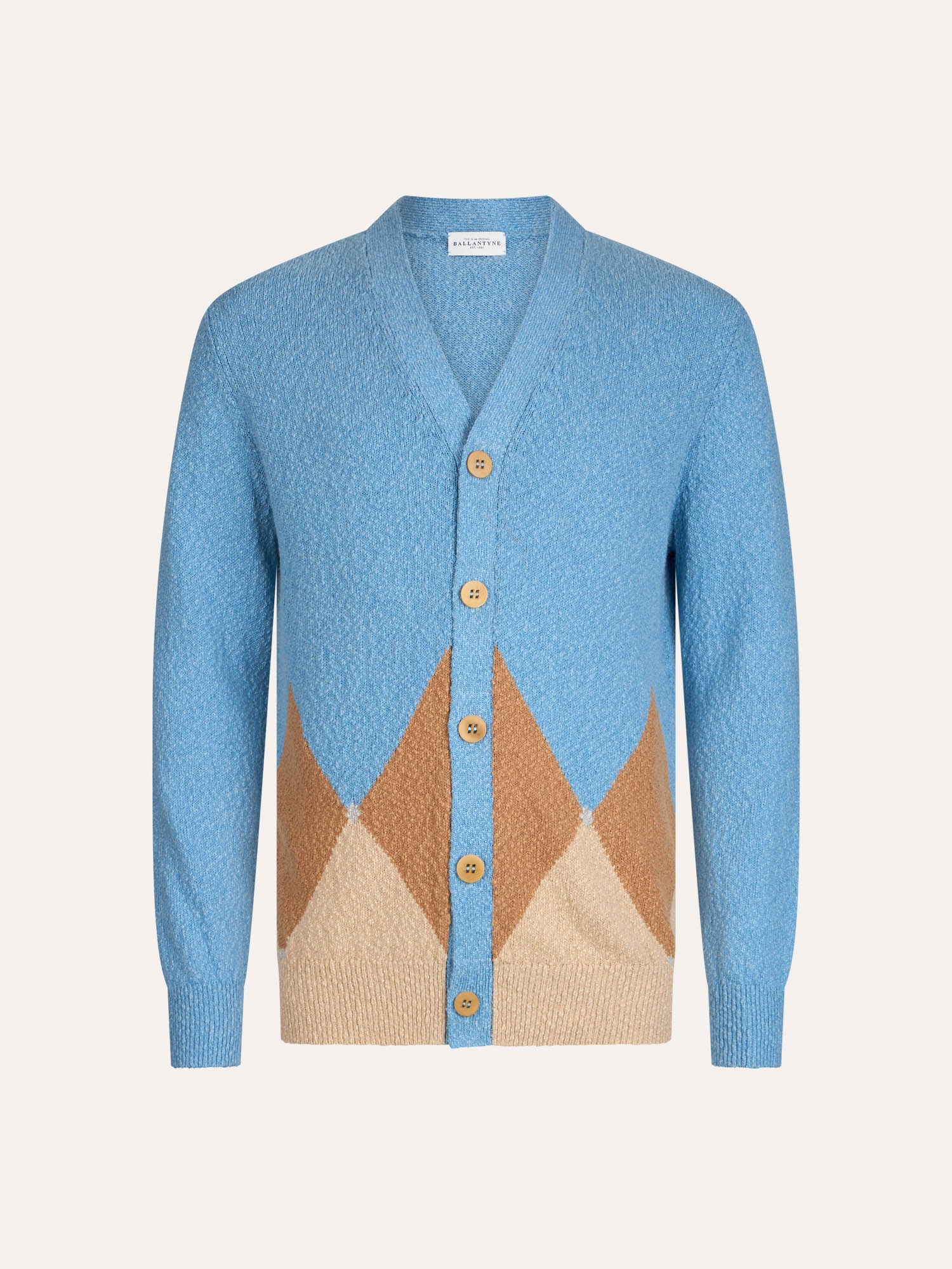 Ballantyne V NECK CARDIGAN WITH DIAMOND PATTERN - COD. B2K190 7C031 93040