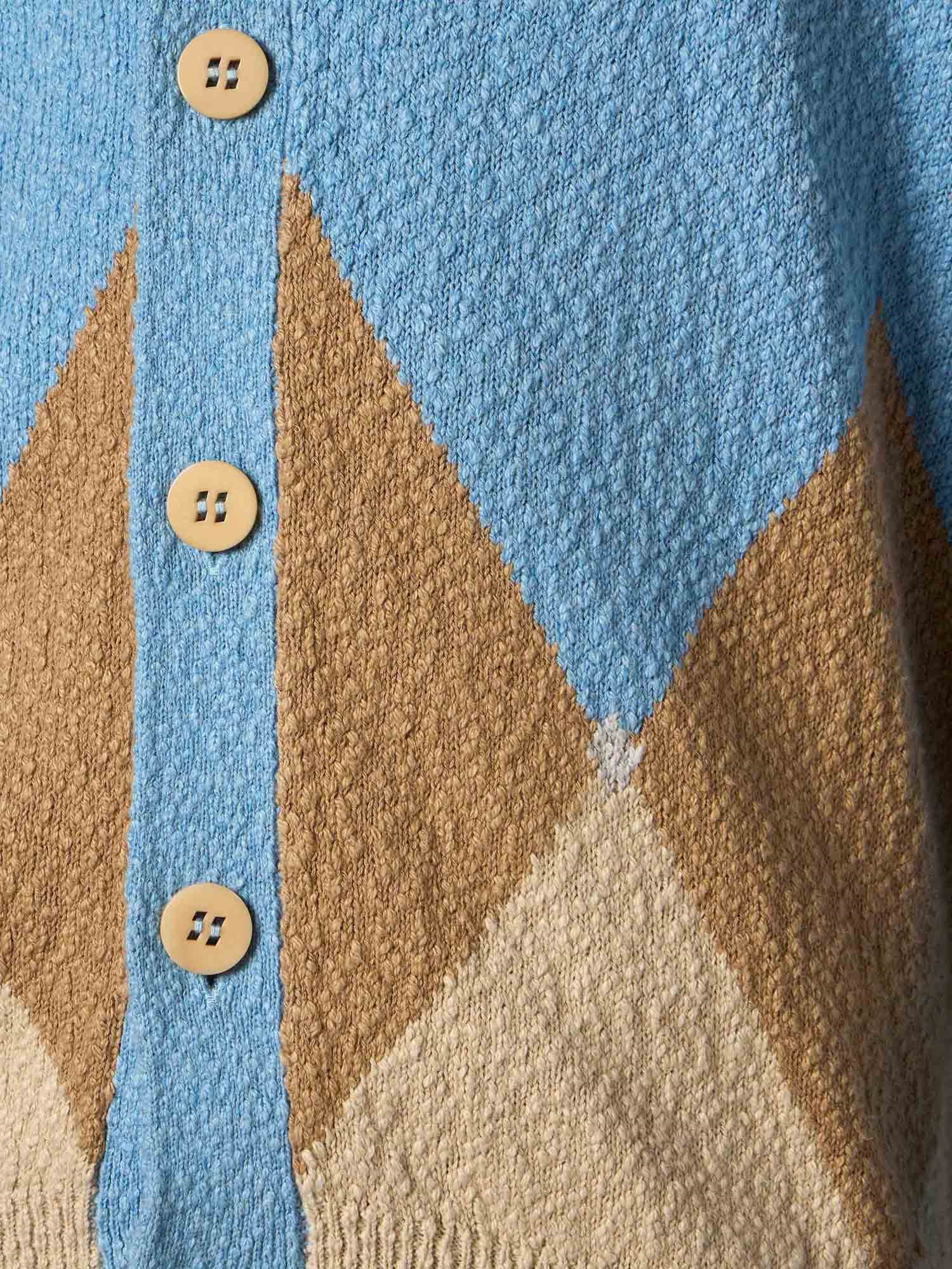 Ballantyne V NECK CARDIGAN WITH DIAMOND PATTERN - COD. B2K190 7C031 93040