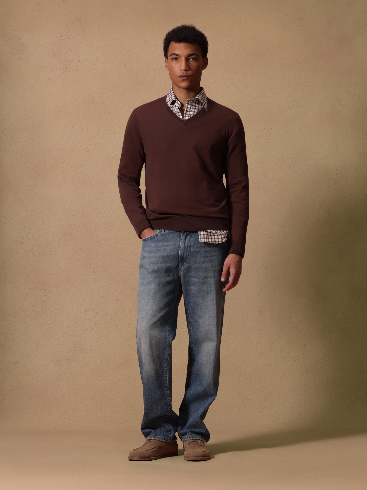 Ballantyne V-NECK JUMPER IN PURE COTTON - COD. B2P001 18C23 14539