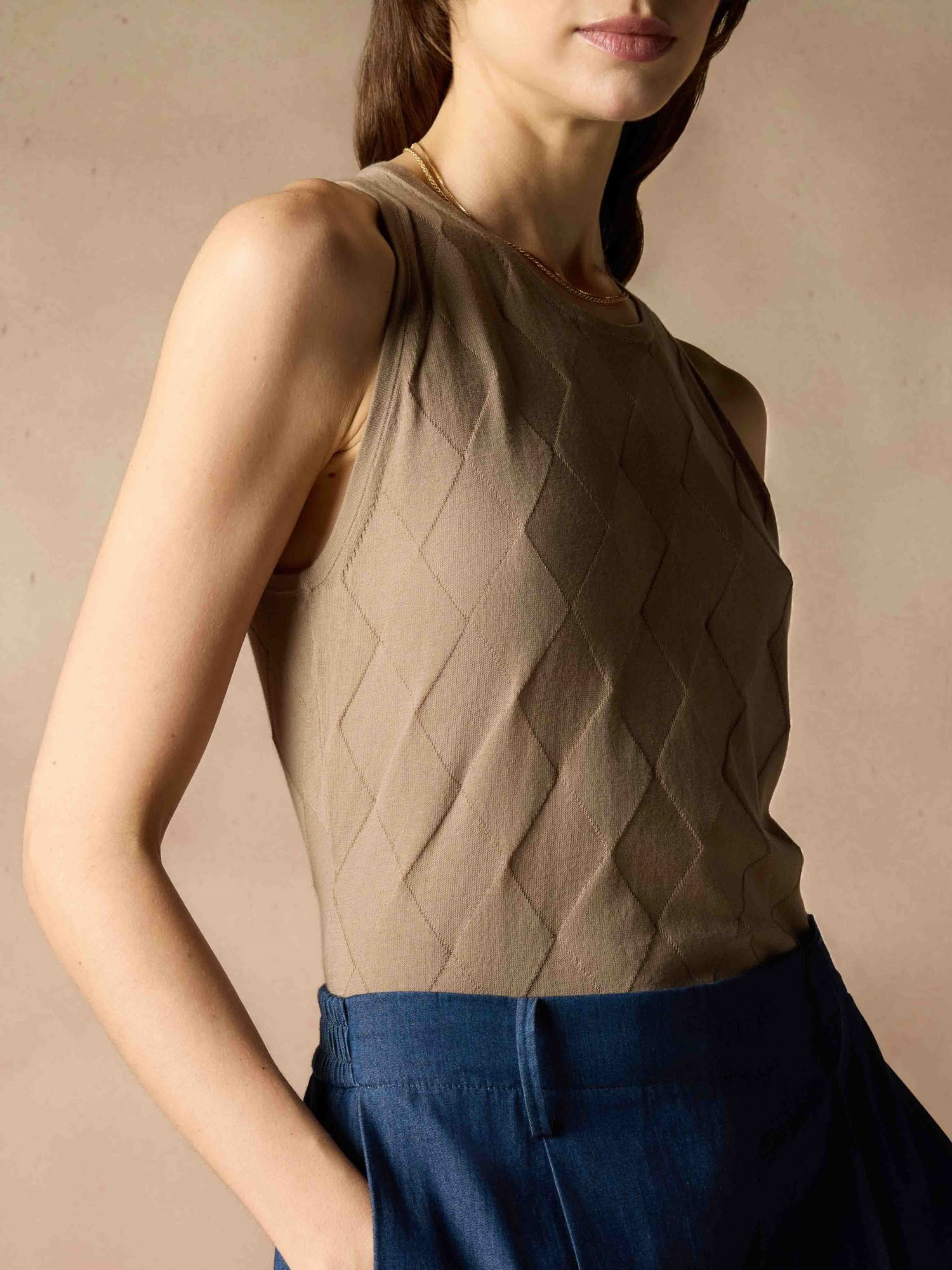 Ballantyne TOP IN COTONE CON LAVORAZIONE ROMBI DRITTO ROVESCIO - COD. B1S156 16C00 14279