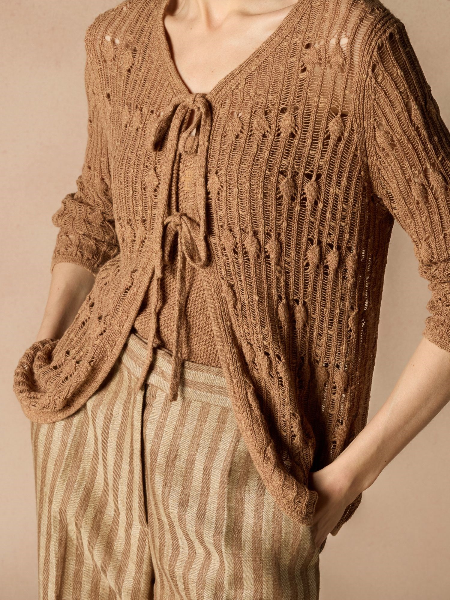 Ballantyne PERFORATED CARDIGAN WITH LACES - COD. B1K371 5C027 14559