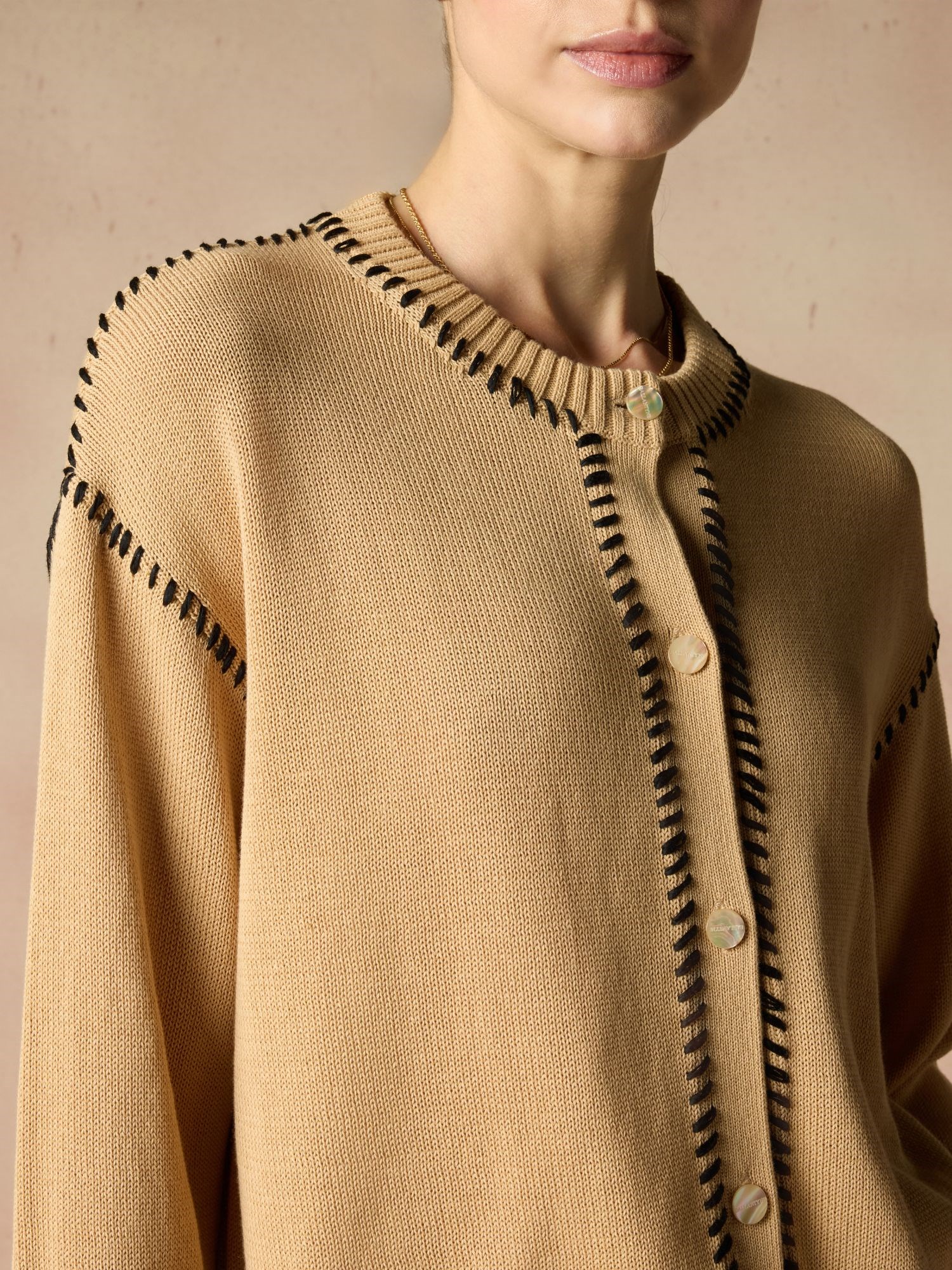 Ballantyne COTTON CARDIGAN WITH CONTRASTING EMBROIDERY - COD. B1O007 7C101 14281