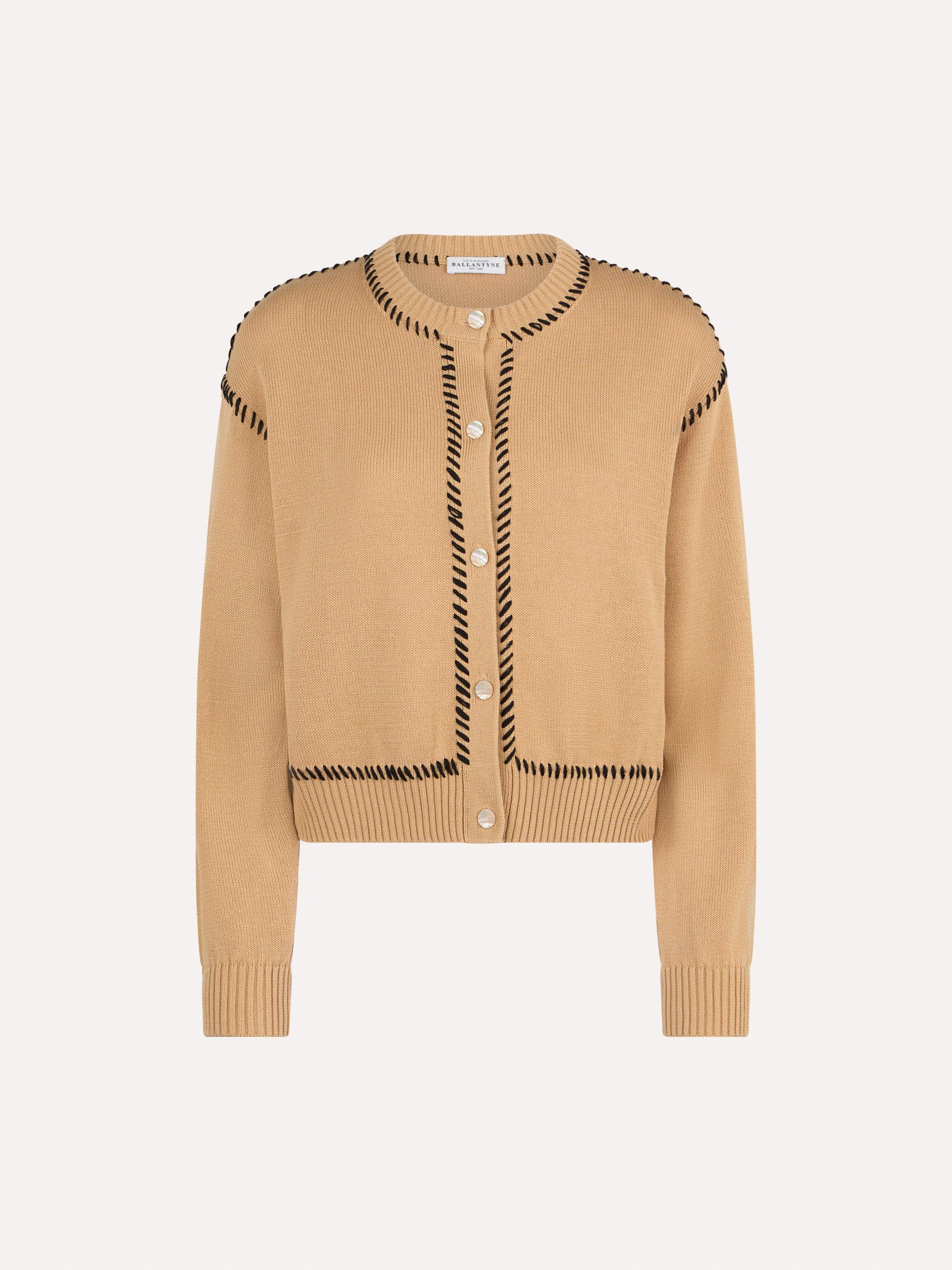 Ballantyne COTTON CARDIGAN WITH CONTRASTING EMBROIDERY - COD. B1O007 7C101 14281