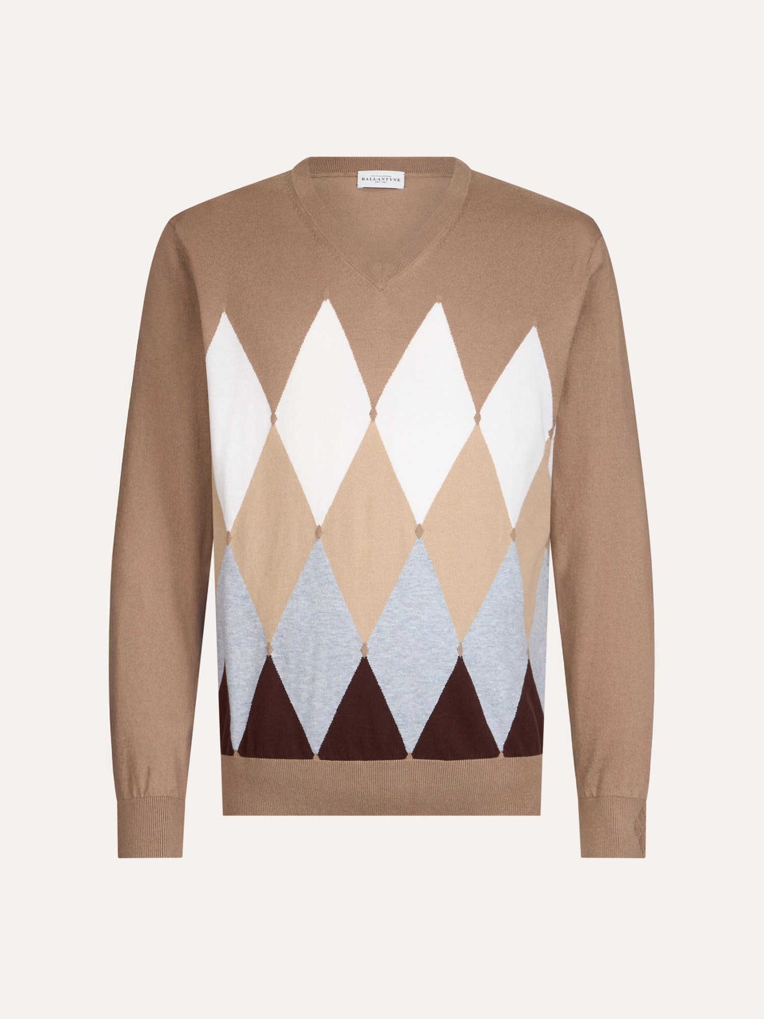 Ballantyne ROMBO CLASSICO SCOLLO A V IN COTONE E CASHMERE - COD. B2P001 14CA8 94142