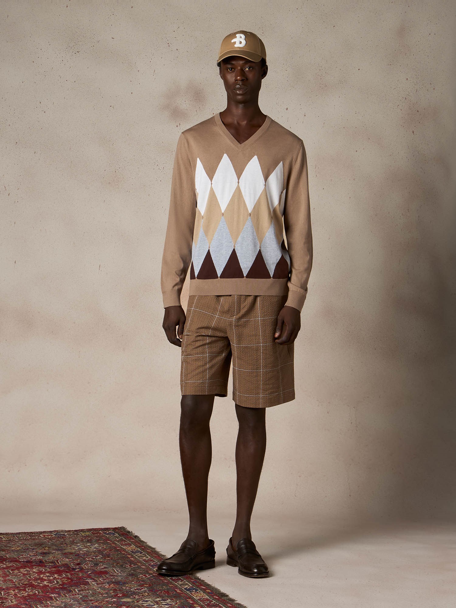 Ballantyne ROMBO CLASSICO SCOLLO A V IN COTONE E CASHMERE - COD. B2P001 14CA8 94142
