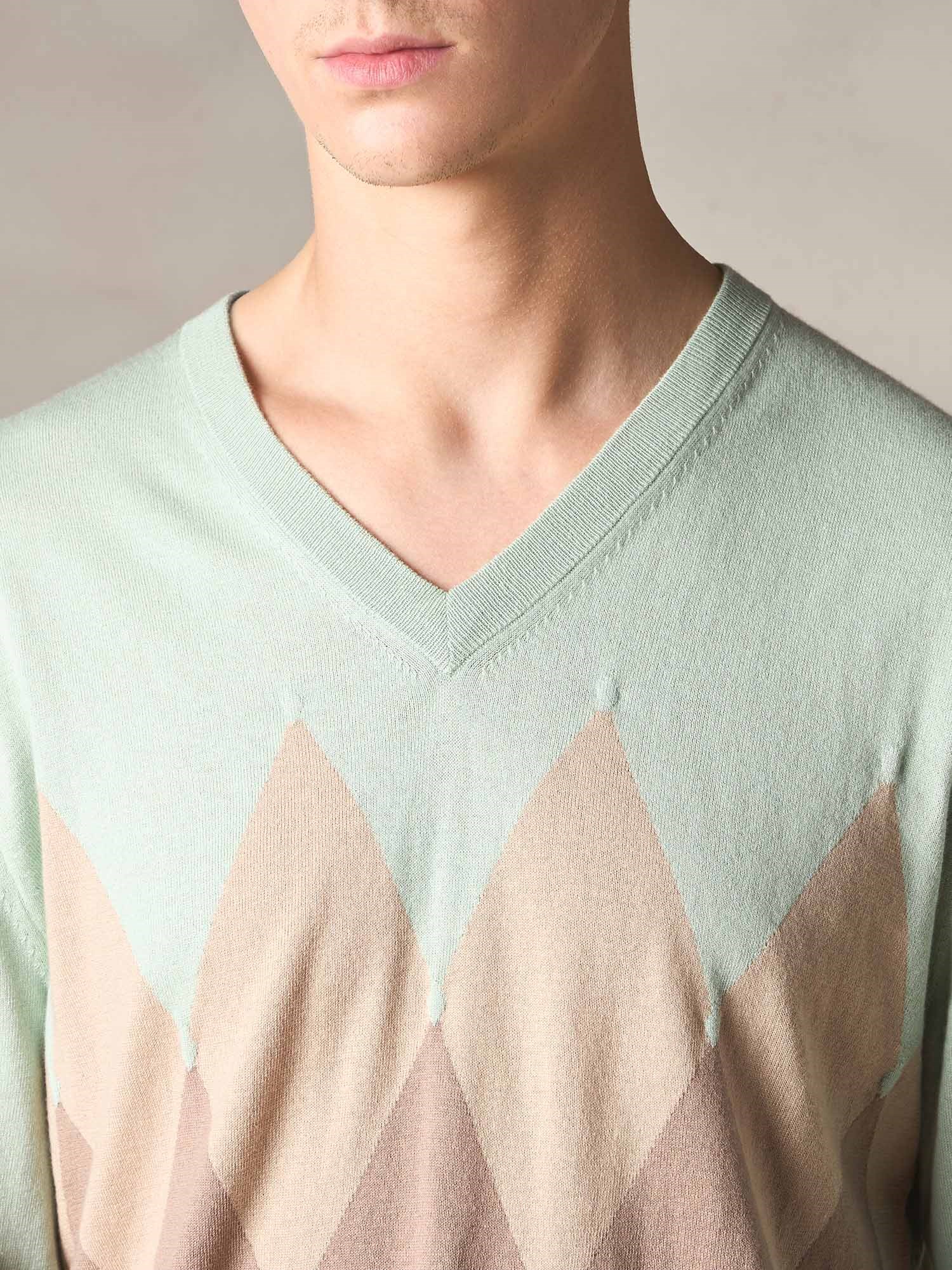Ballantyne V NECK JUMPER WITH DIAMOND PATTERN - COD. B2P001 14CA8 92745