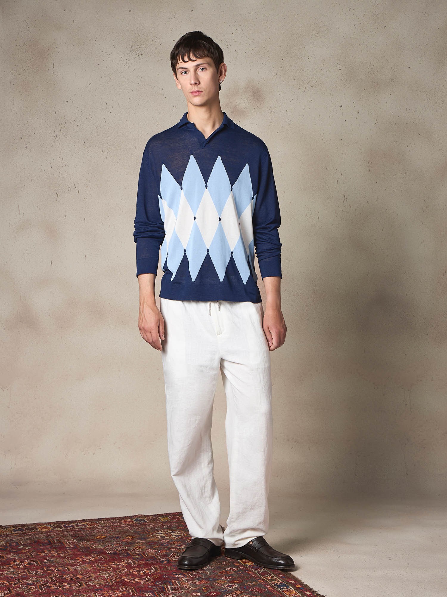 Ballantyne POLO WITH DIAMONDS IN LINEN AND COTTON - COD. B2W082 14L20 93592