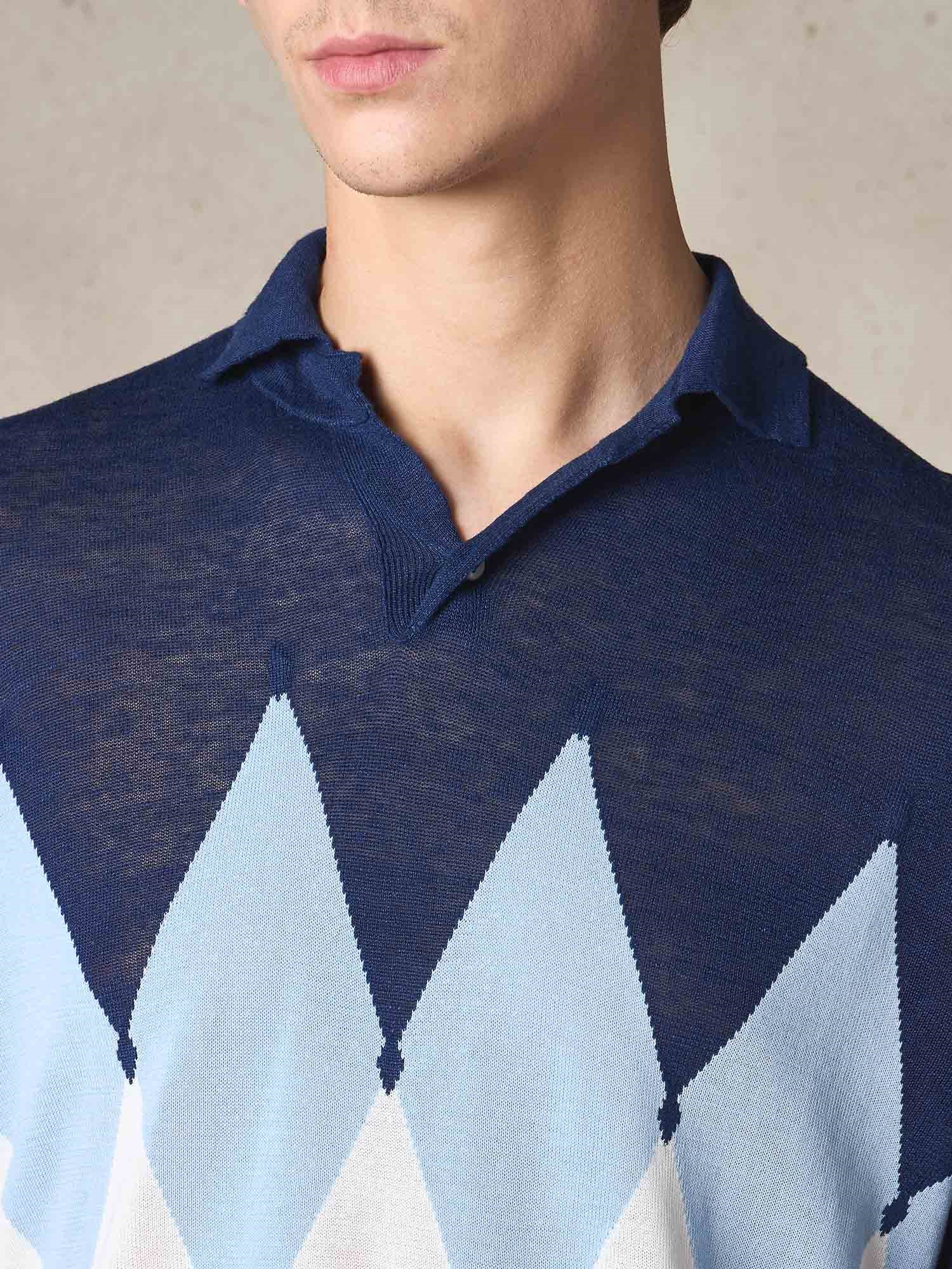 Ballantyne POLO WITH DIAMONDS IN LINEN AND COTTON - COD. B2W082 14L20 93592