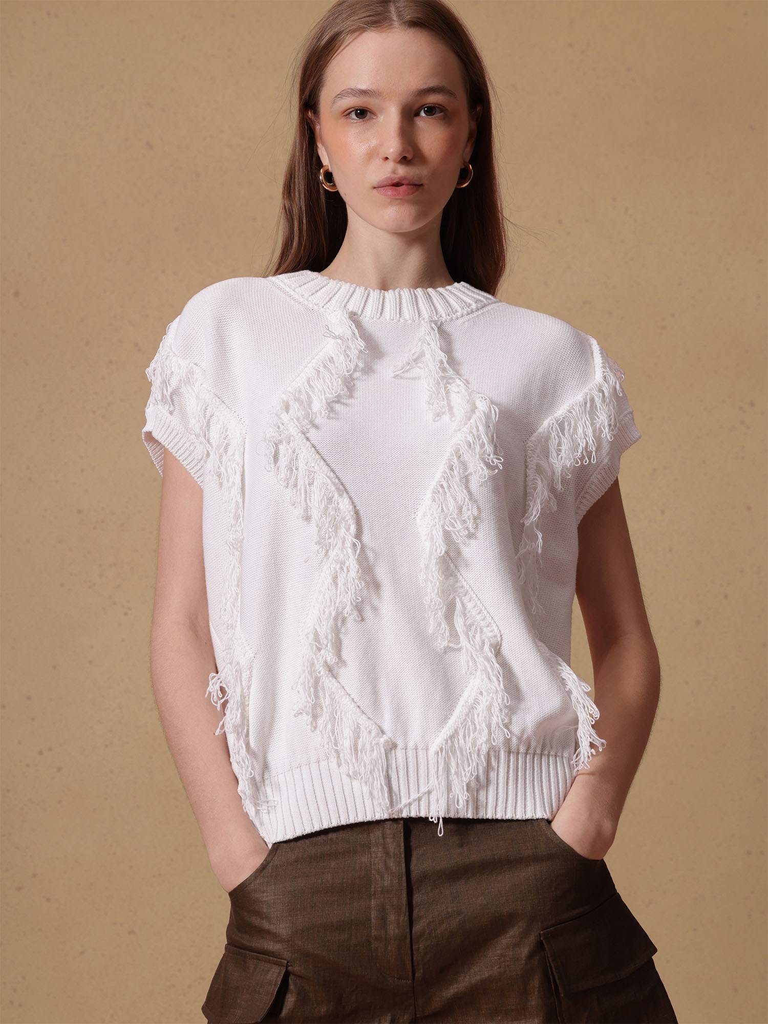Ballantyne MAGLIA IN COTONE CON FRANGE - COD. B1S158 7C103 10156