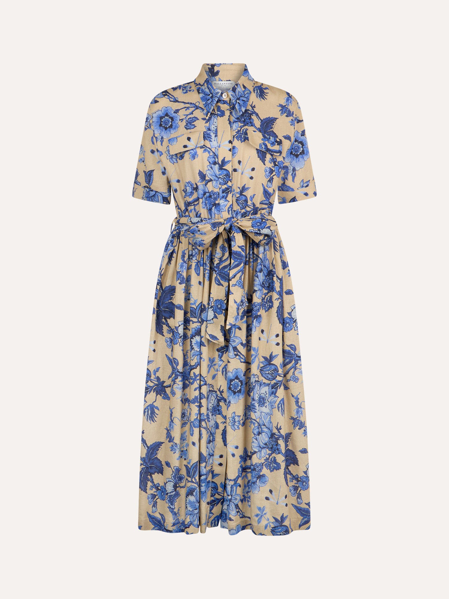 Ballantyne DRESS IN LINEN BLEND WITH FLORAL PRINT - COD. BLD239 SLI06 73092