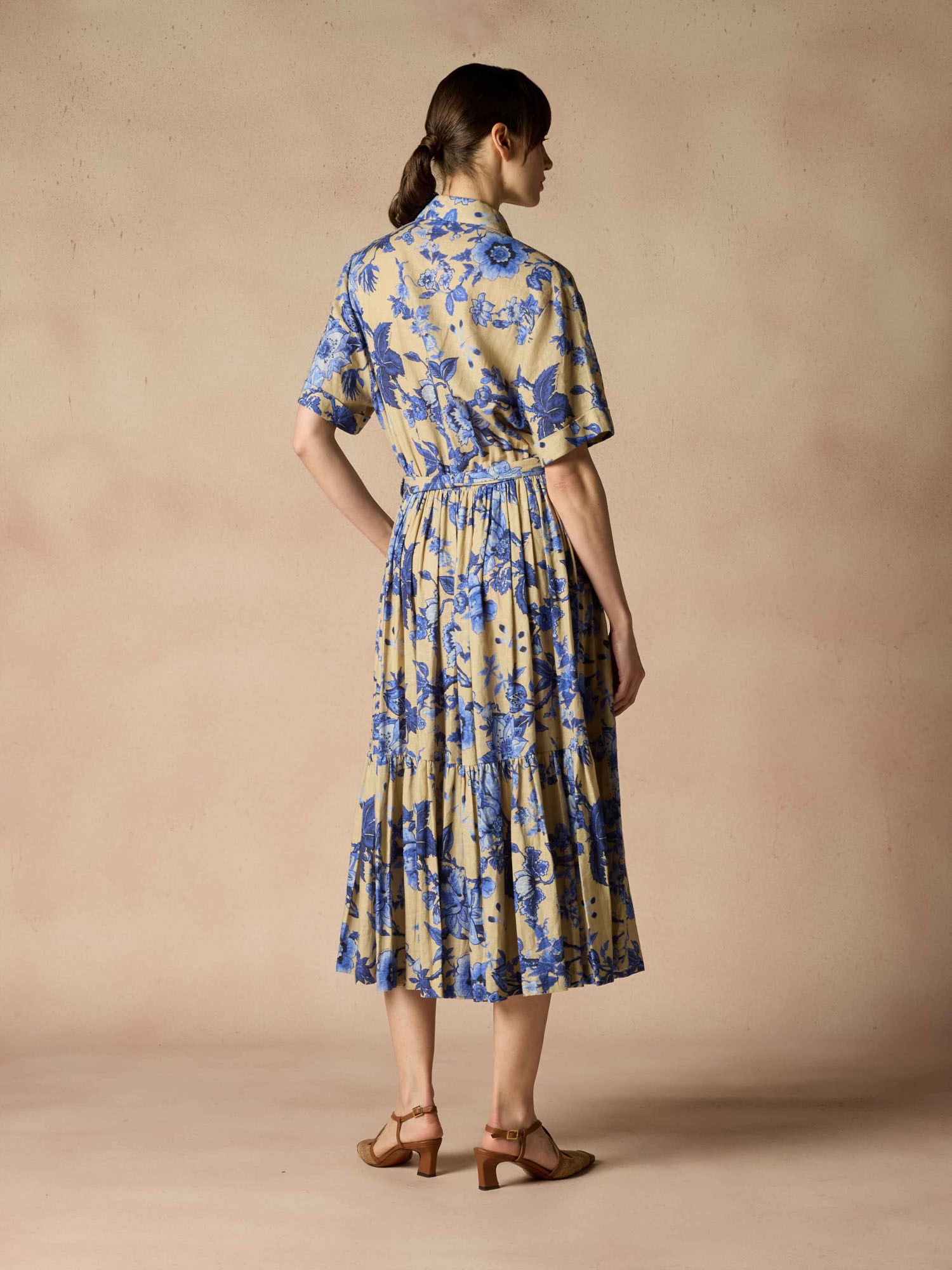 Ballantyne DRESS IN LINEN BLEND WITH FLORAL PRINT - COD. BLD239 SLI06 73092