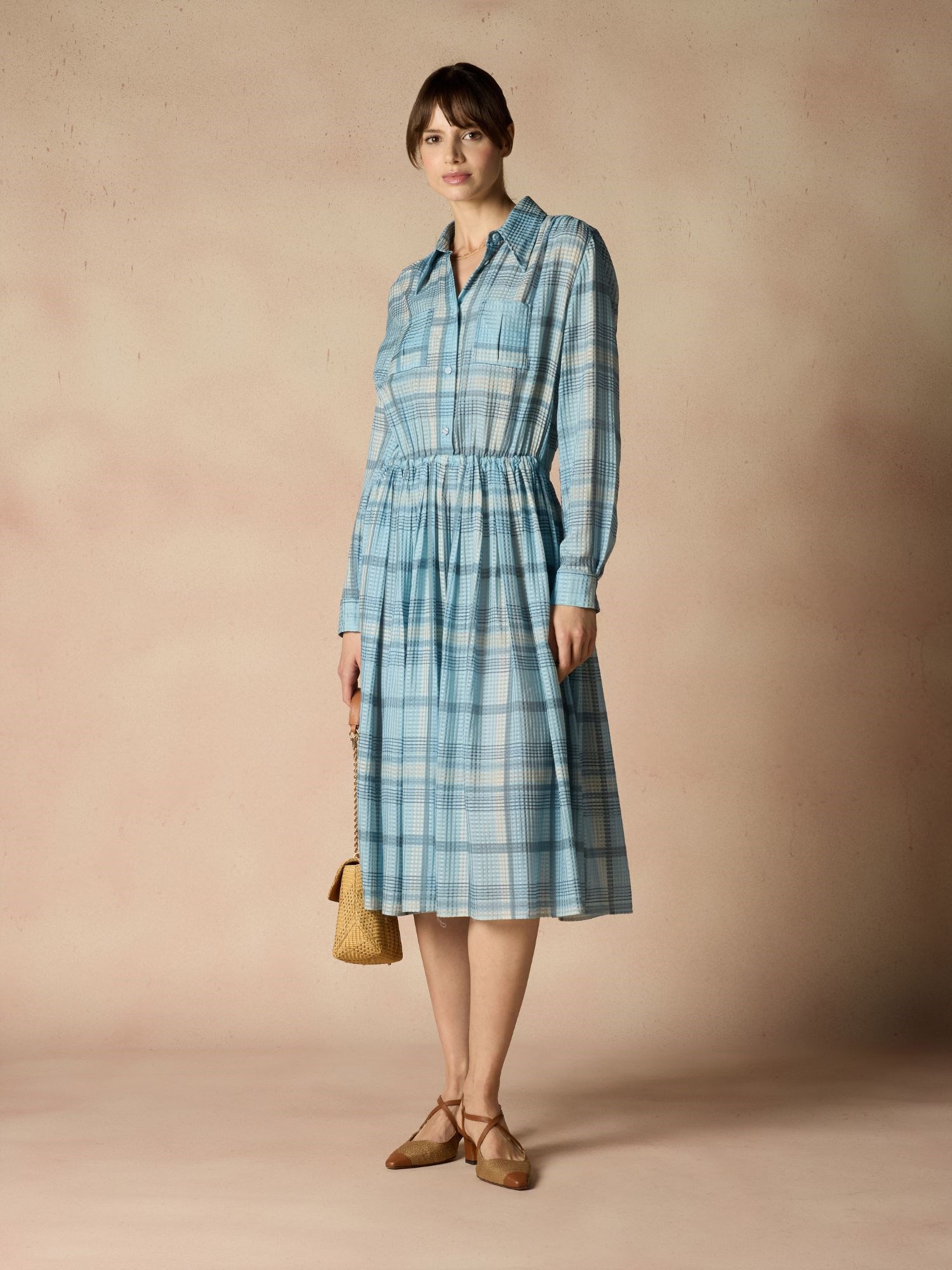 Ballantyne DRESS IN SILK AND COTTON WITH CHECK PATTERN - COD. BLD242 SSR00 73010