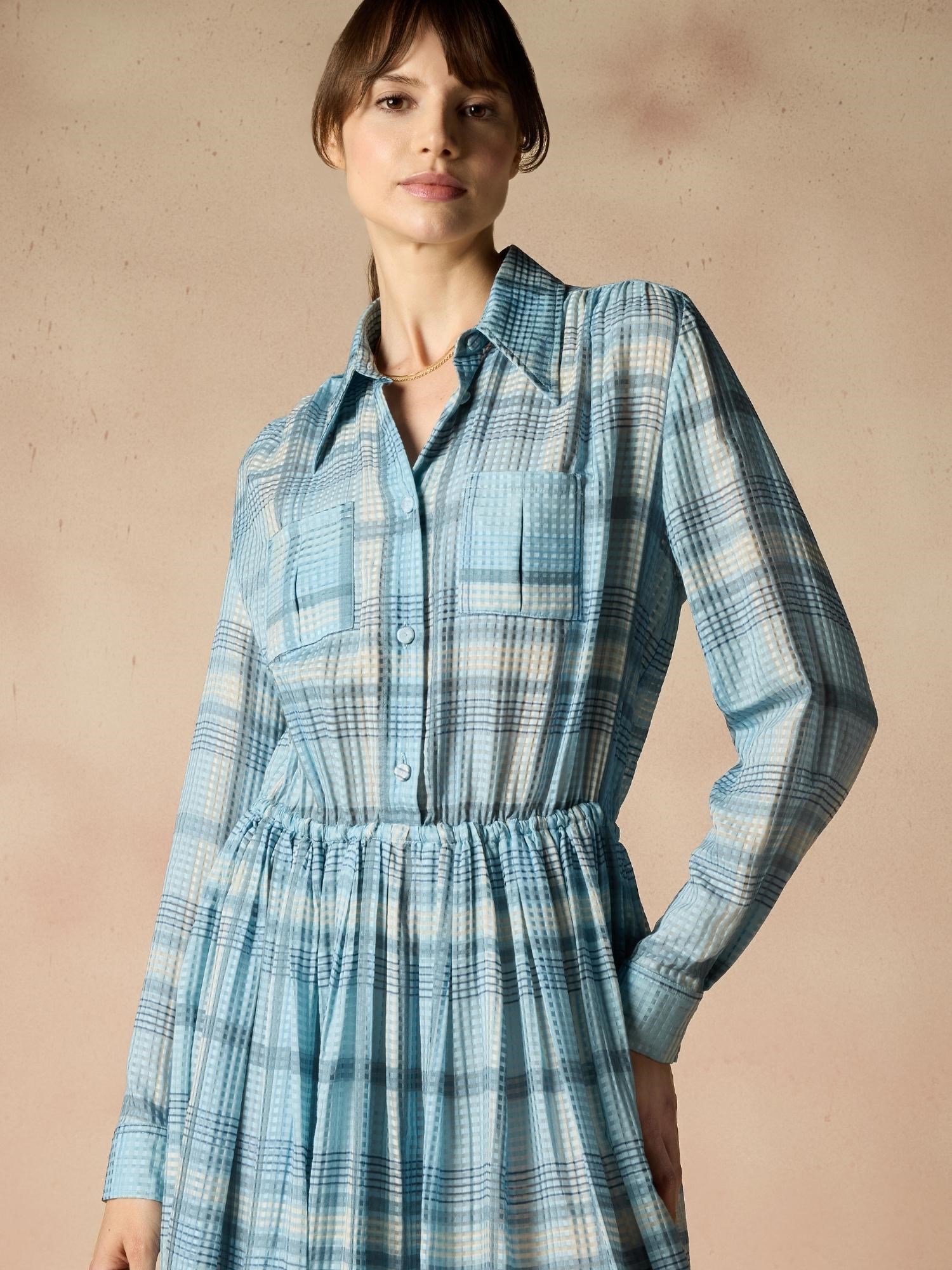 Ballantyne DRESS IN SILK AND COTTON WITH CHECK PATTERN - COD. BLD242 SSR00 73010