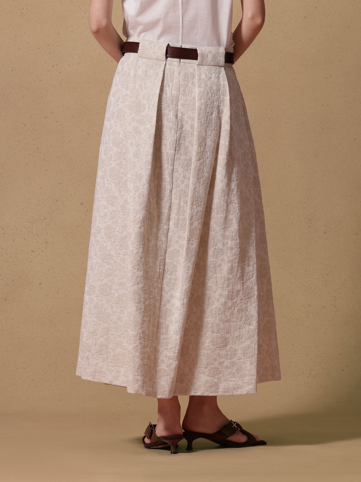 Ballantyne JACQUARD SKIRT IN COTTON AND LINEN - COD. BLG167 JCL00 14304