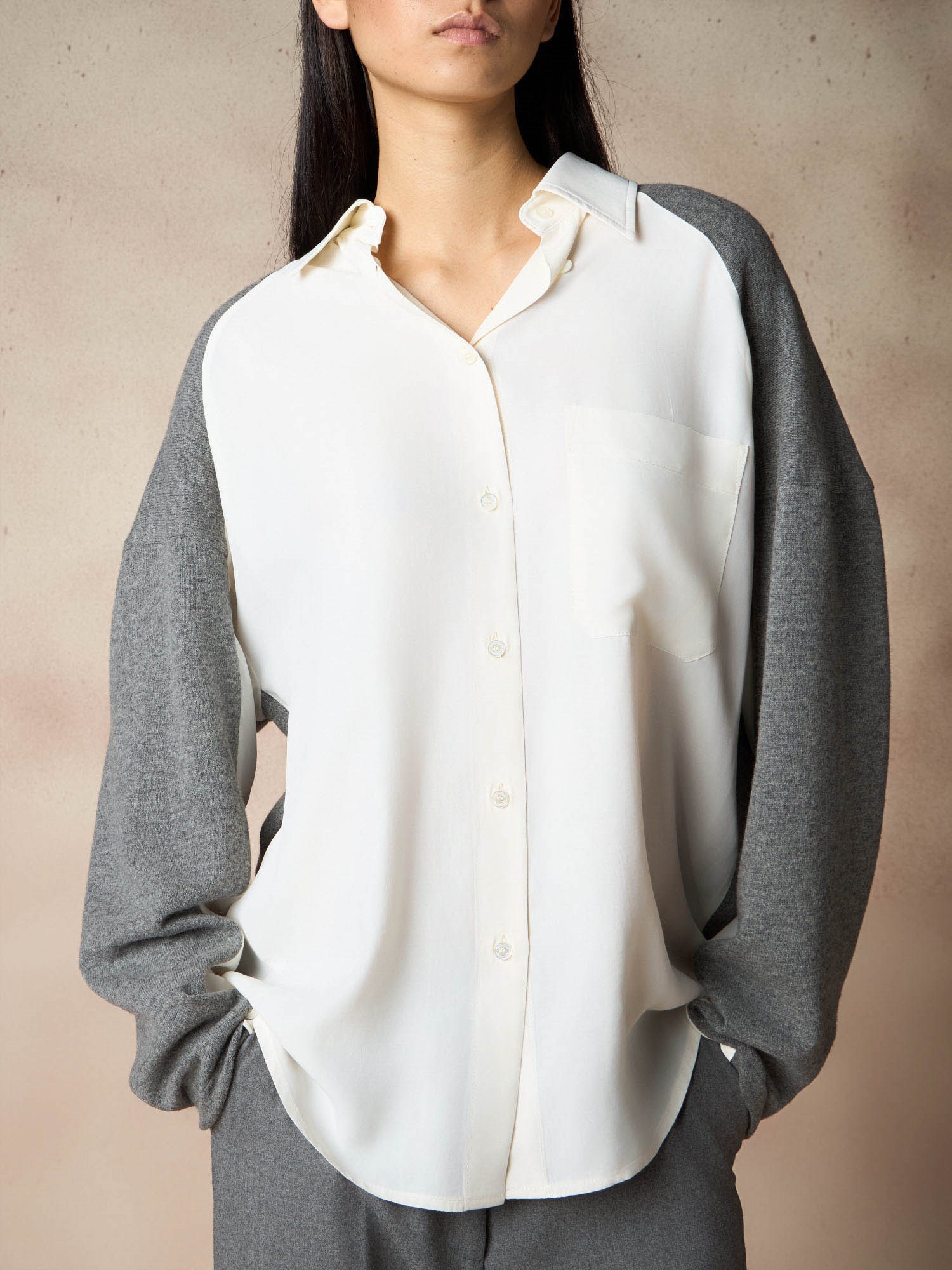 Ballantyne CAMICIA OVER CON INSERTI A CONTRASTO - COD. BLH200 UVI11 78029