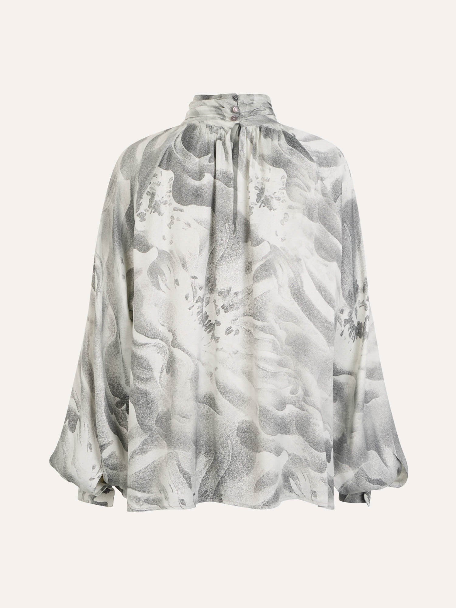 Ballantyne PRINTED MOCK NECK BALLOON SLEEVE SATIN BLOUSE - COD. BLH203 SVI10 75005