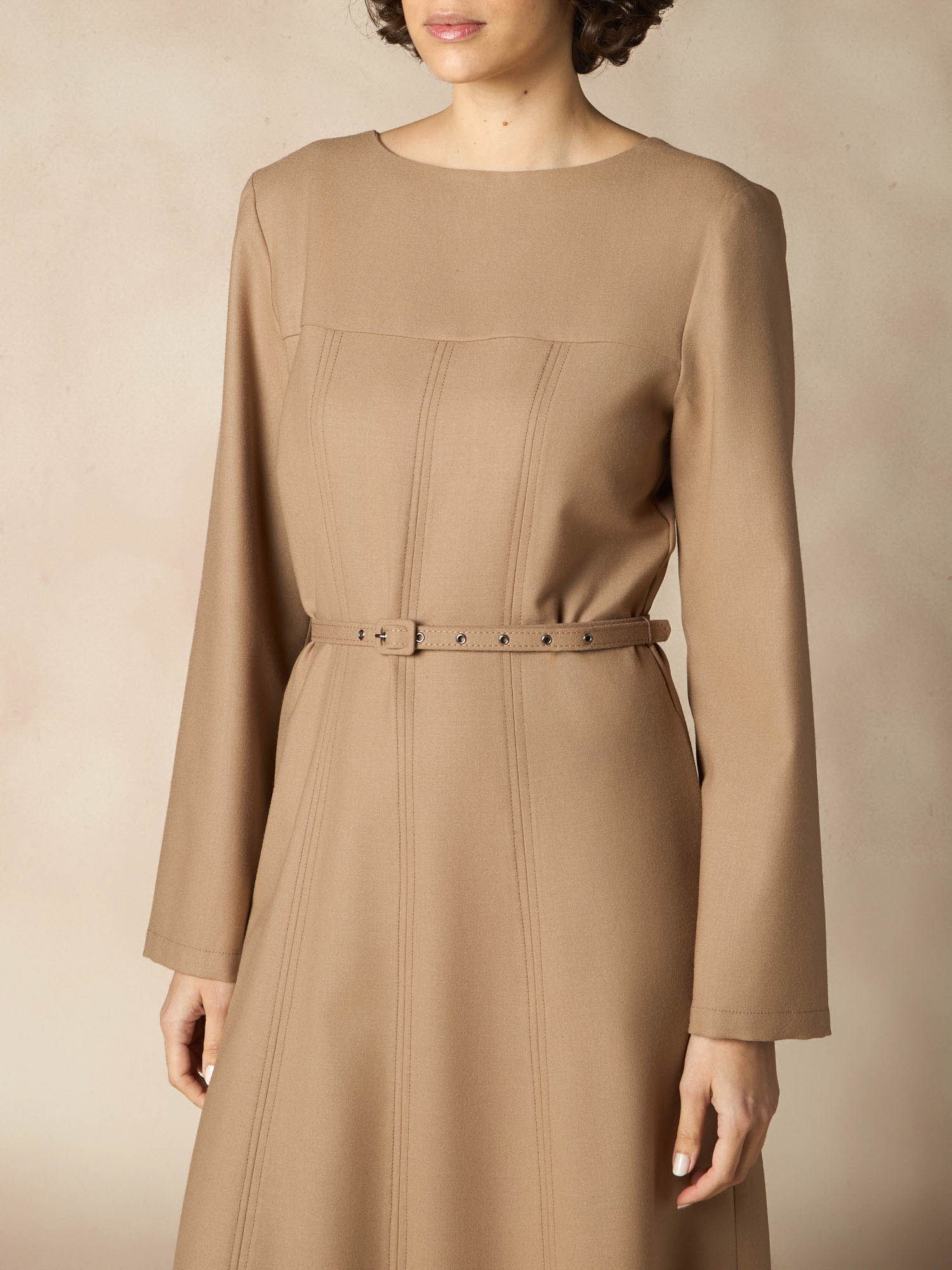 Ballantyne VIRGIN WOOL A-LINE BELTED DRESS - COD. BLD246 UWUNI 14211