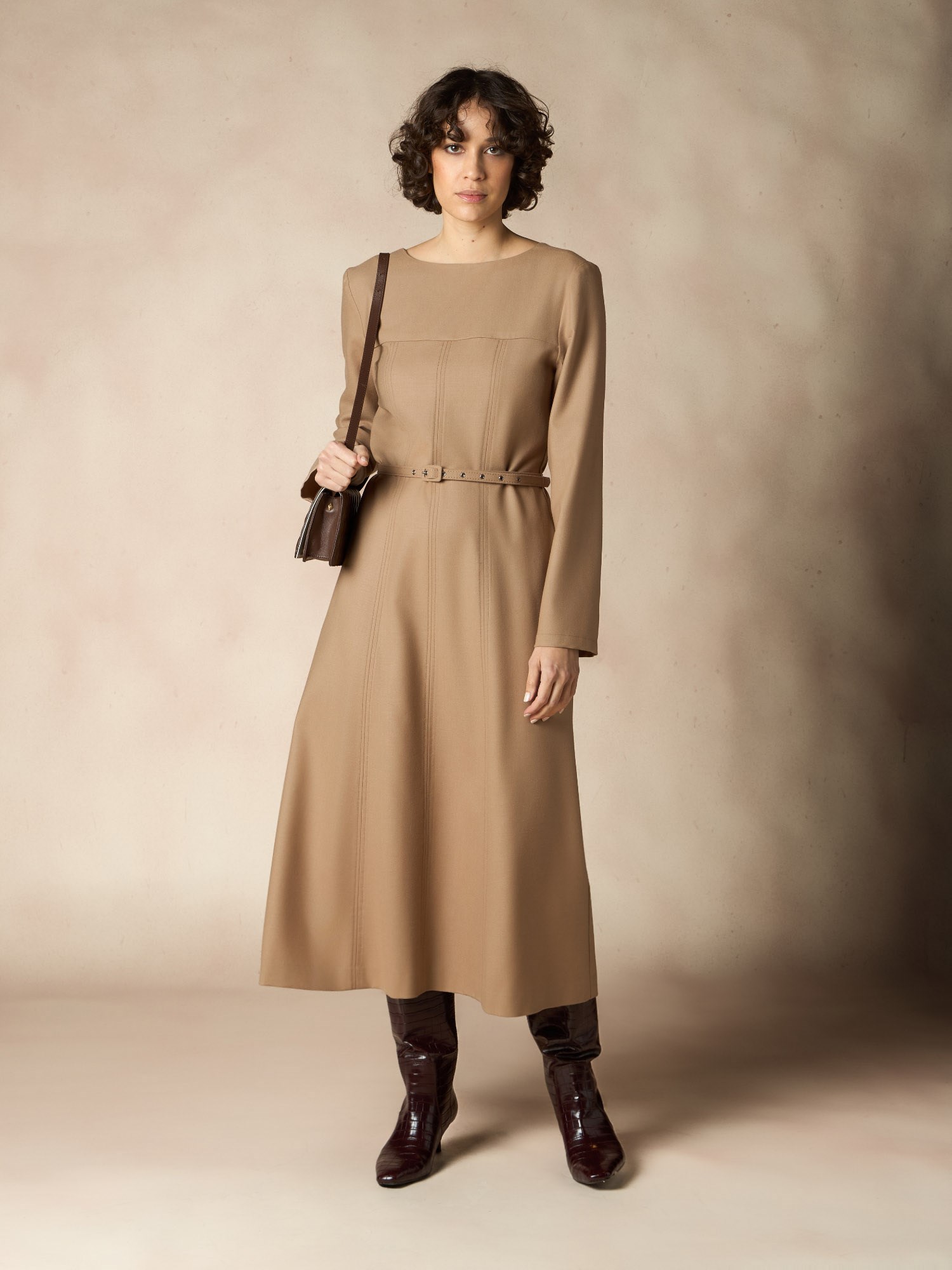Ballantyne VIRGIN WOOL A-LINE BELTED DRESS - COD. BLD246 UWUNI 14211