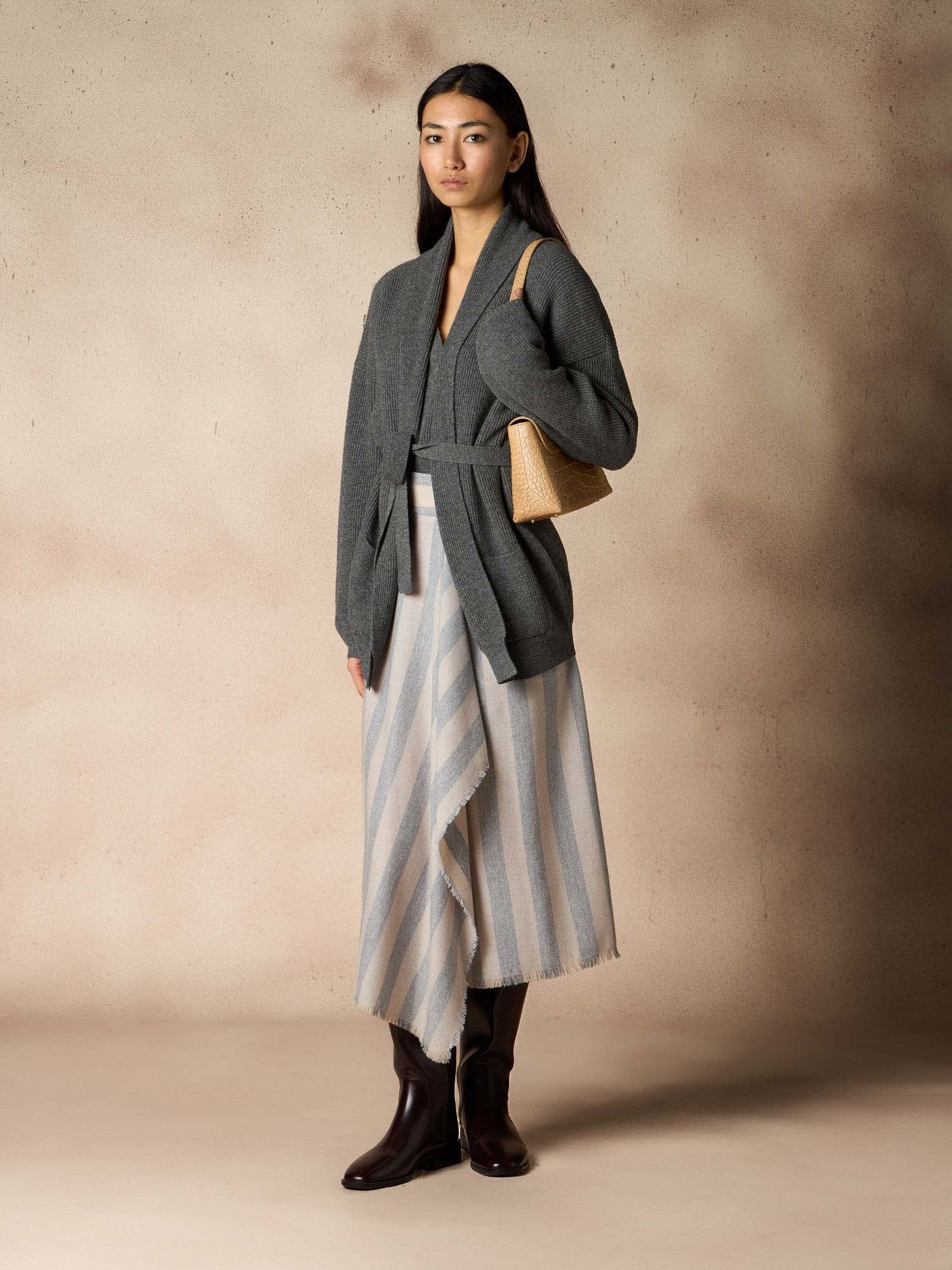 Ballantyne SHAWL COLLAR WOOL RIB KNIT CARDIGAN - COD. B1K386 12W04 00920