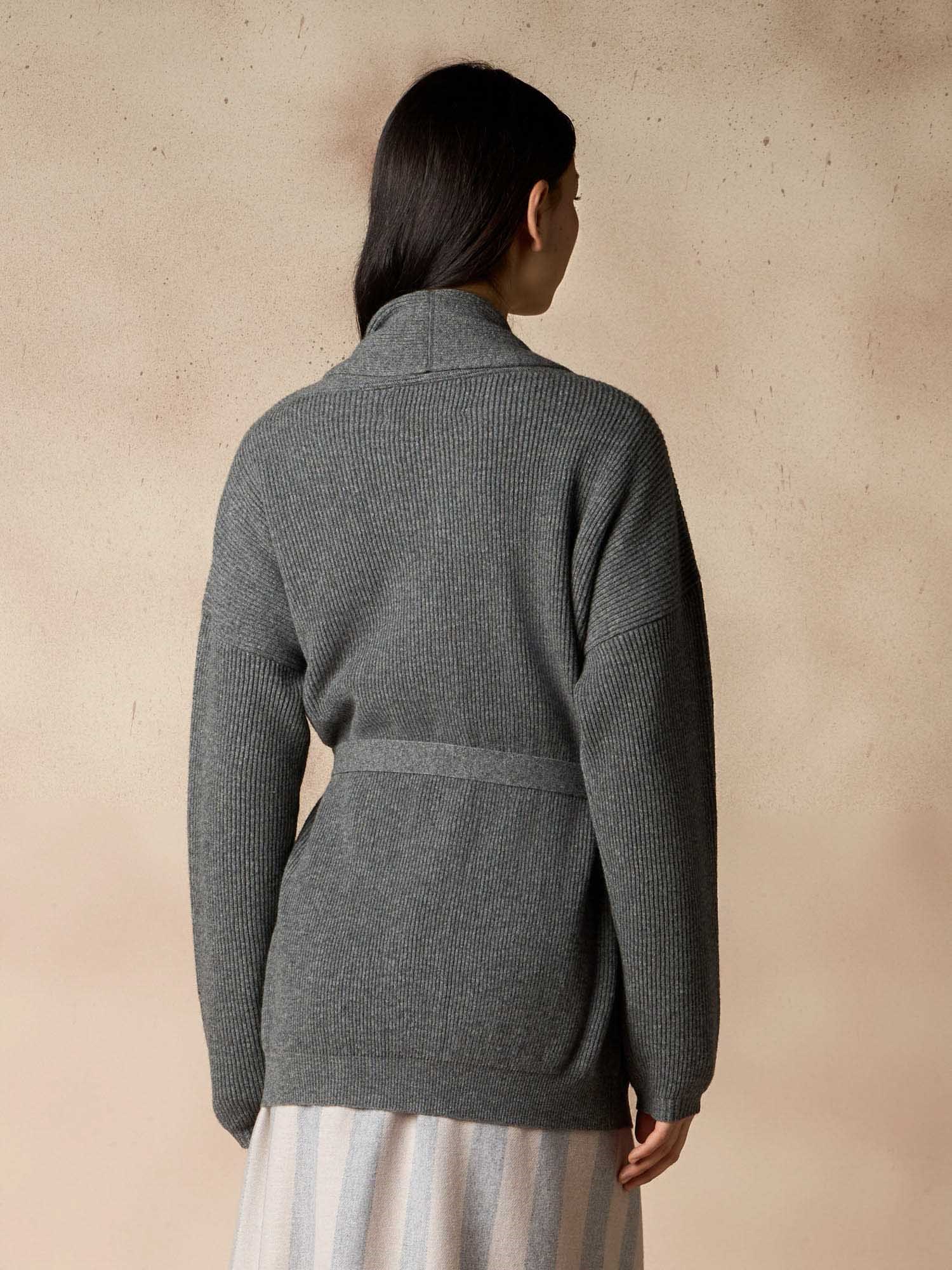 Ballantyne SHAWL COLLAR WOOL RIB KNIT CARDIGAN - COD. B1K386 12W04 00920