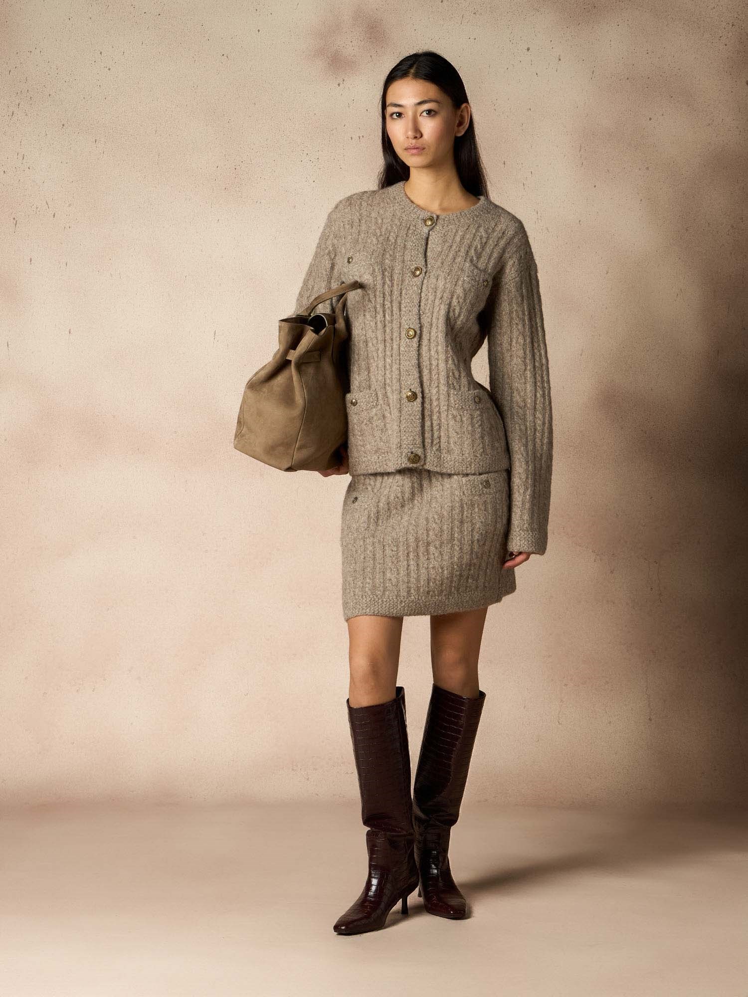 Ballantyne CABLE KNIT CARDIGAN IN WOOL BLEND - COD. B1K383 5W010 14226