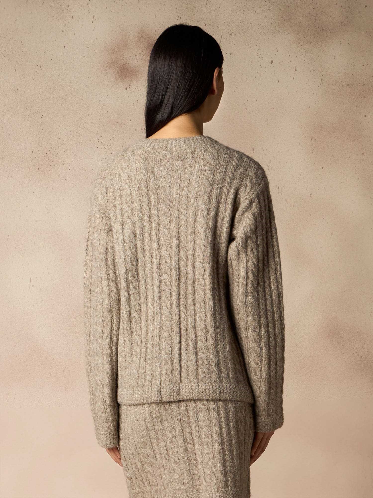 Ballantyne CABLE KNIT CARDIGAN IN WOOL BLEND - COD. B1K383 5W010 14226