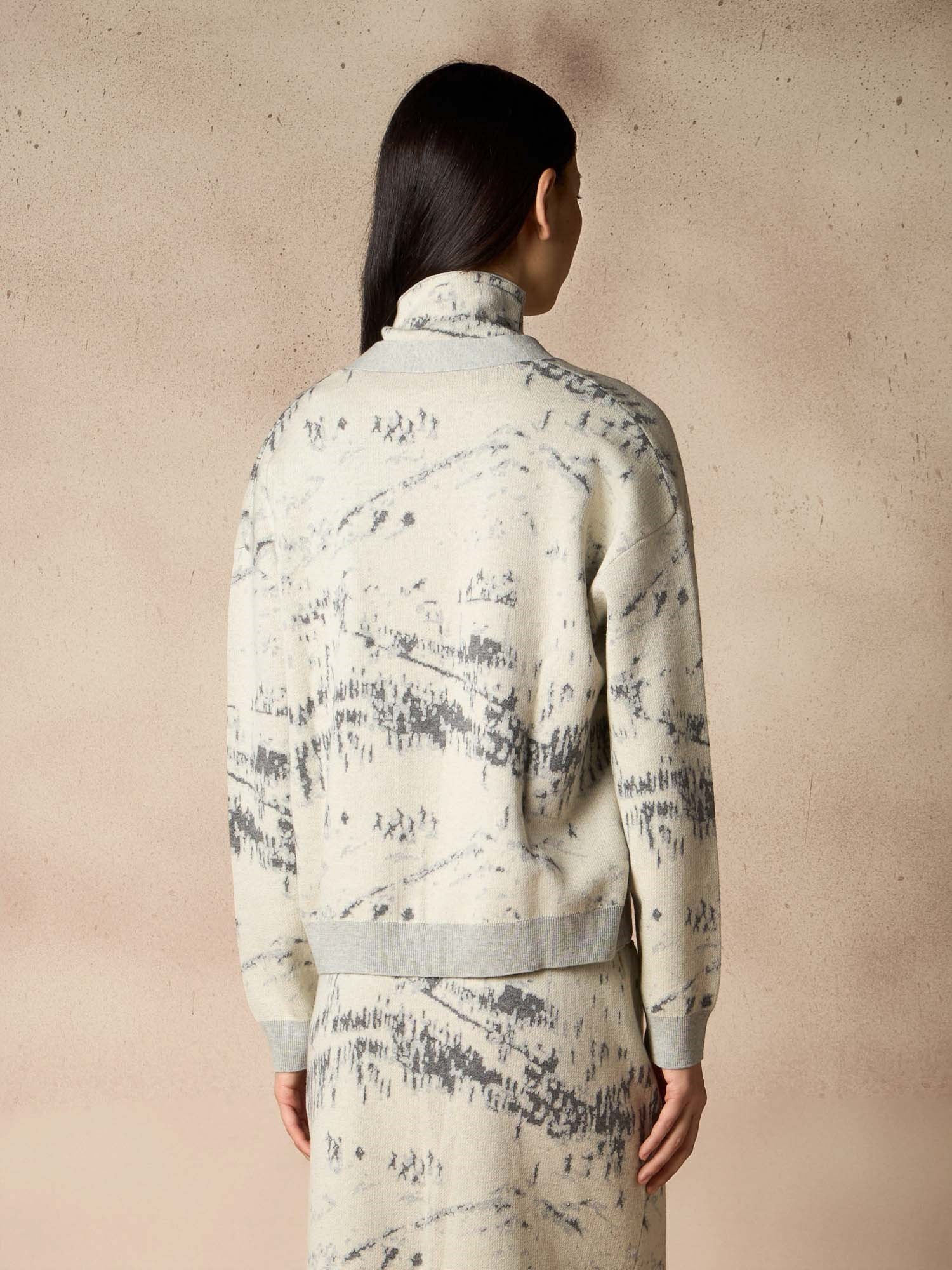 Ballantyne CARDIGAN JACQUARD IN LANA E COTONE - COD. B1K394 12W14 98000