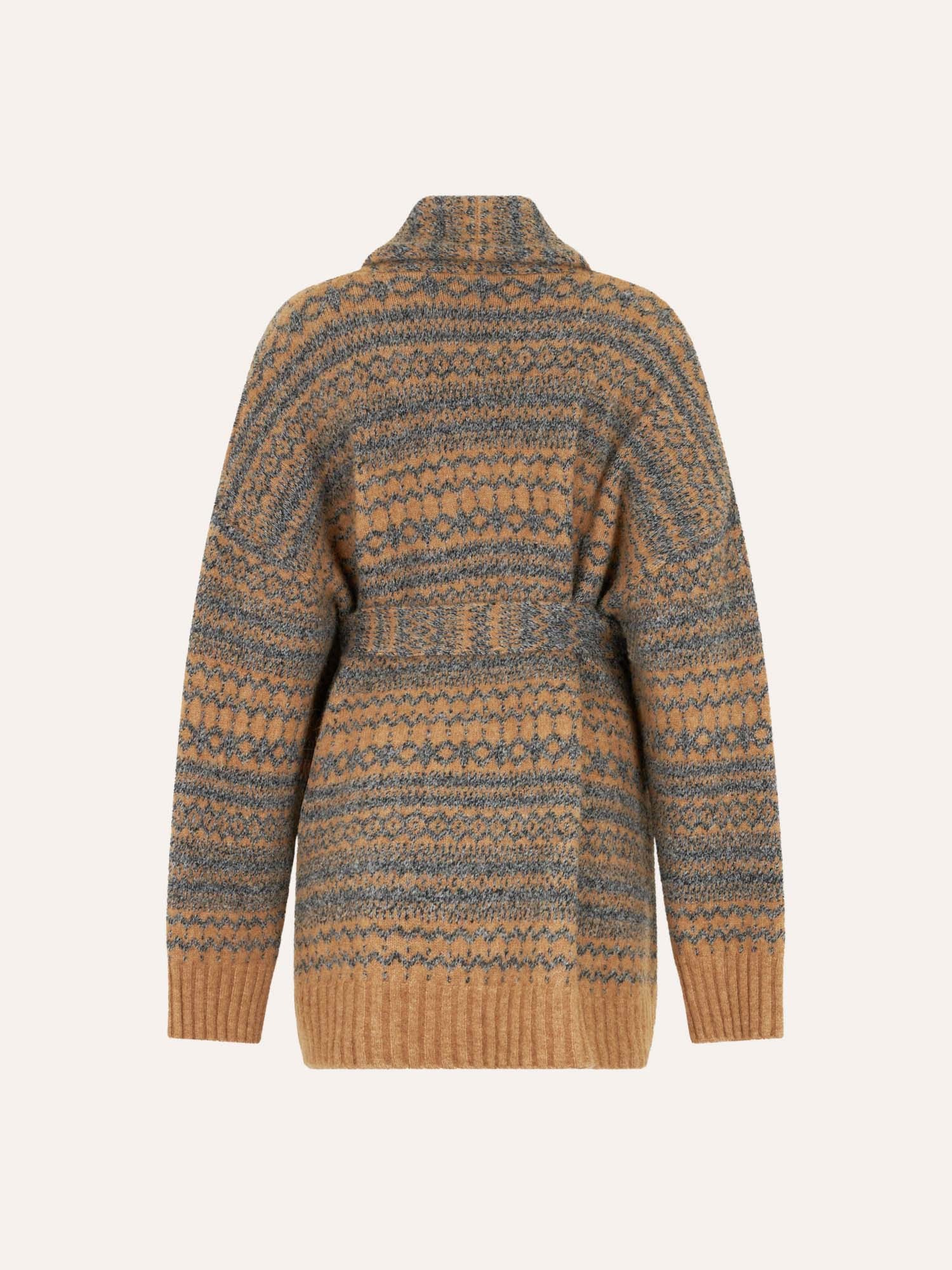 Ballantyne FAIR ISLE SHAWL COLLAR BELTED CARDIGAN-RELAXED FIT - COD. B1K375 5W005 94064
