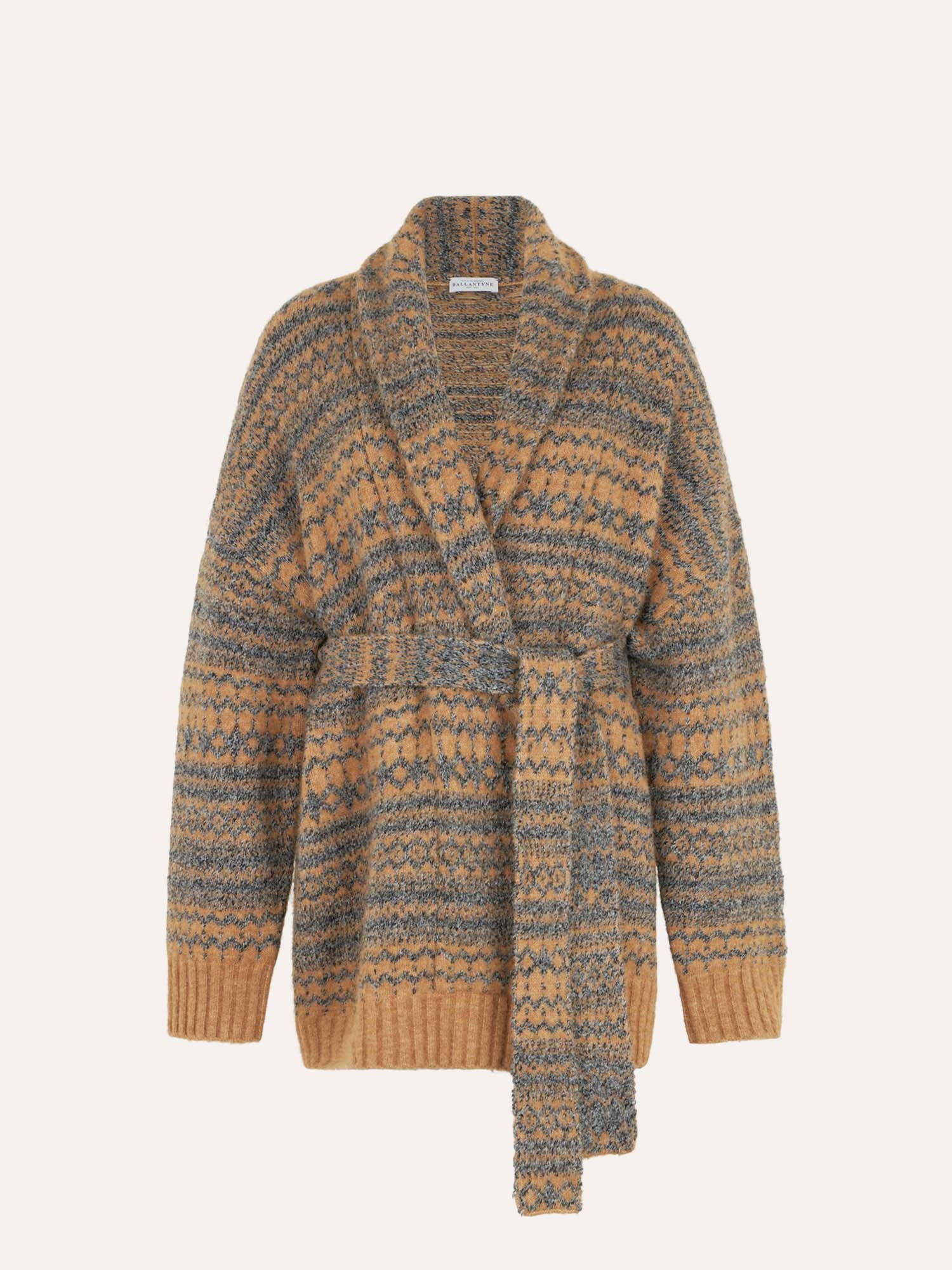 Ballantyne FAIR ISLE SHAWL COLLAR BELTED CARDIGAN-RELAXED FIT - COD. B1K375 5W005 94064