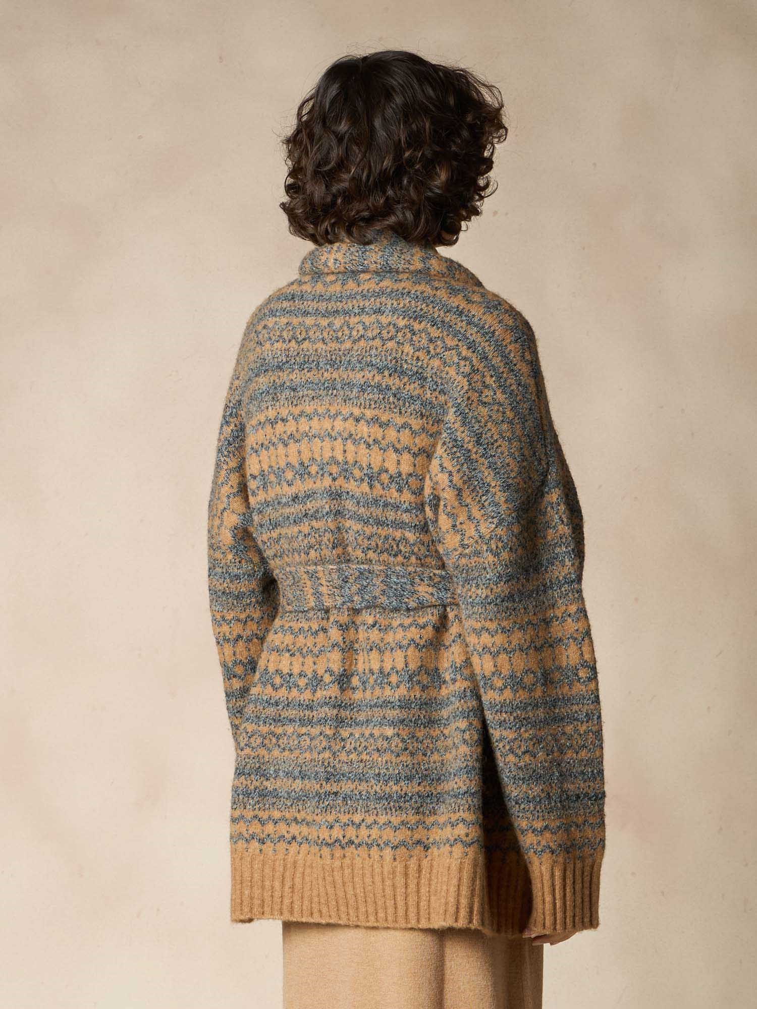 Ballantyne FAIR ISLE SHAWL COLLAR BELTED CARDIGAN-RELAXED FIT - COD. B1K375 5W005 94064