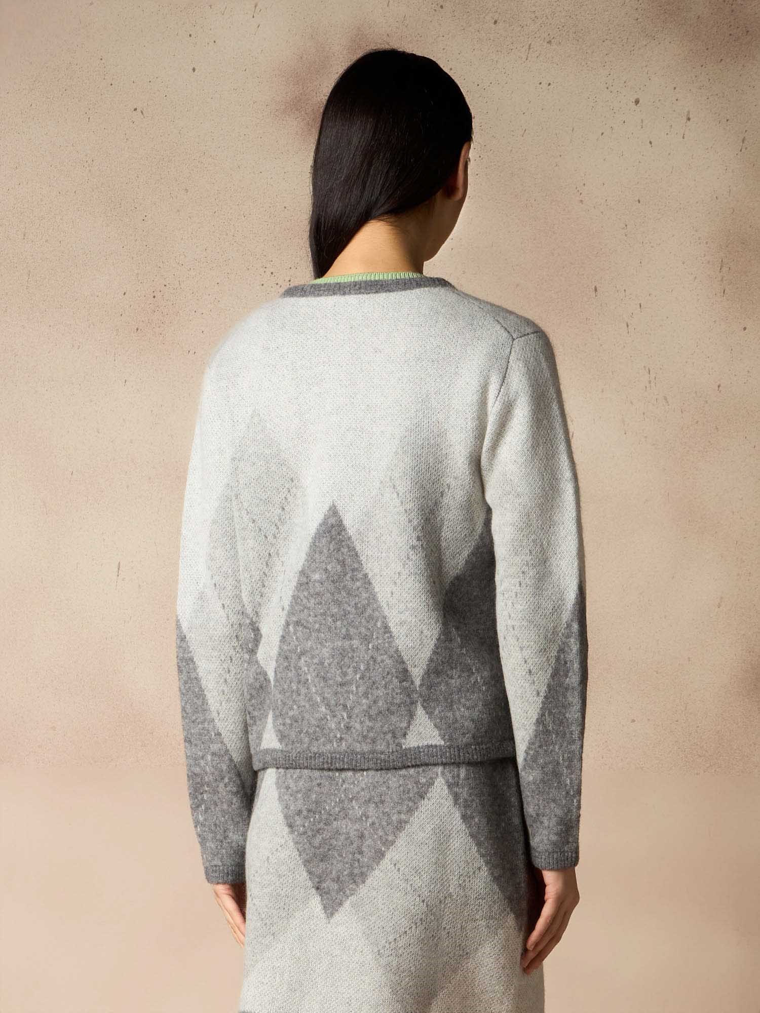 Ballantyne DIAMOND CARDIGAN IN MOHAIR WOOL - COD. B1K382 7W010 95206