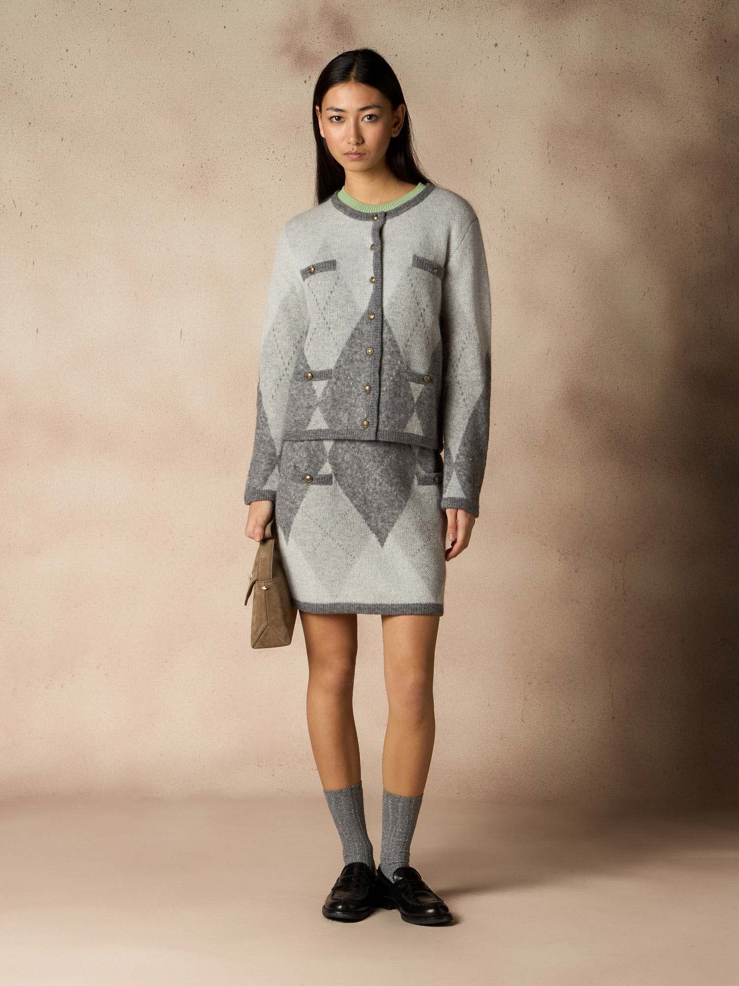 Ballantyne DIAMOND CARDIGAN IN MOHAIR WOOL - COD. B1K382 7W010 95206