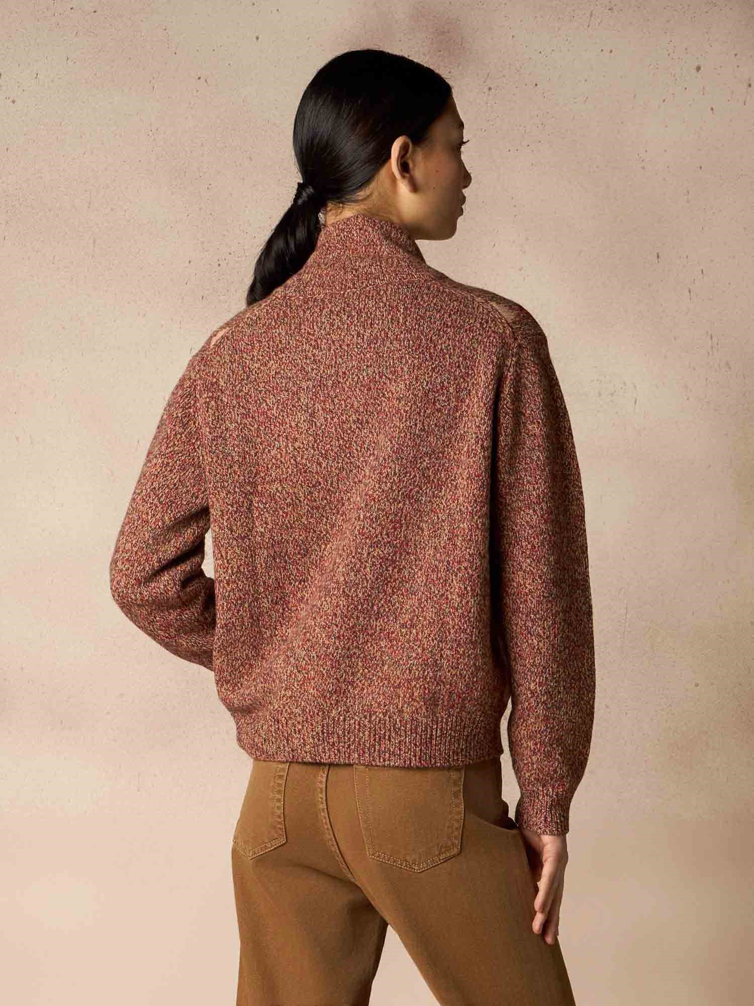 Ballantyne DIAMOND ALLA OVER CARDIGAN IN MOULINE' WOOL - COD. B1K380 5W141 92001